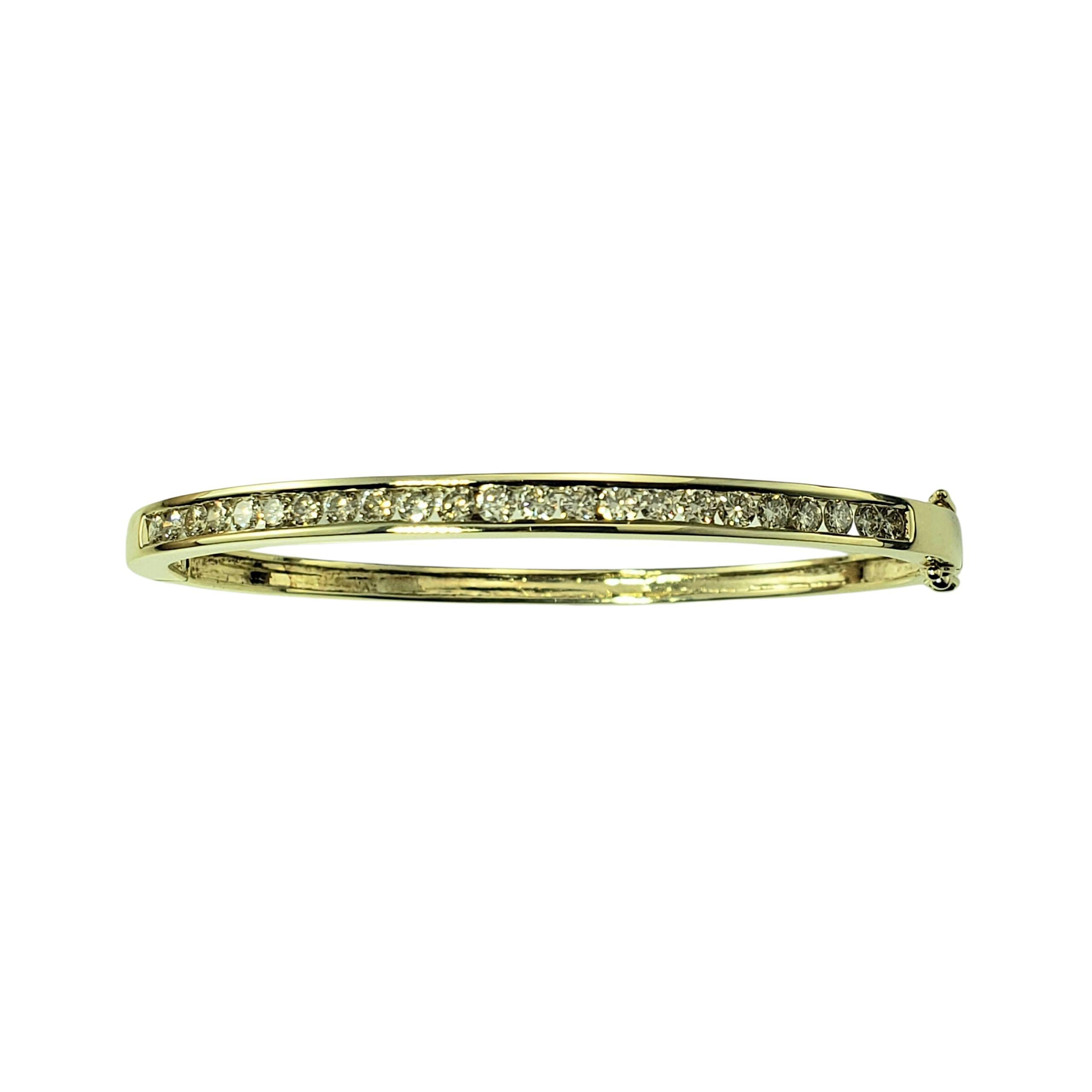 14 Karat Yellow Gold and Champagne Diamond Bangle Bracelet #22281 For Sale