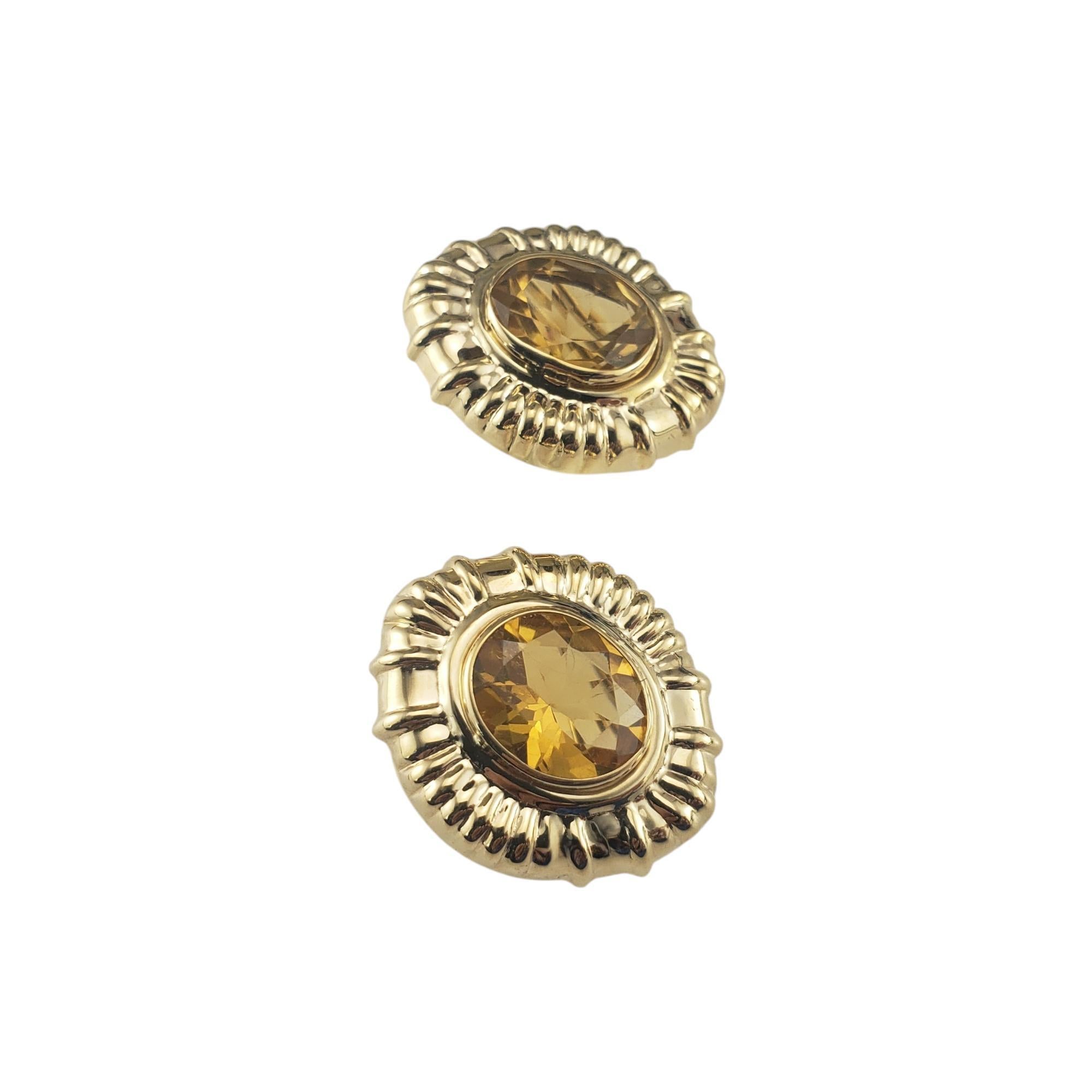 Contemporaneo Orecchini Omega Back in oro giallo 14 carati e citrino  #19733 in vendita