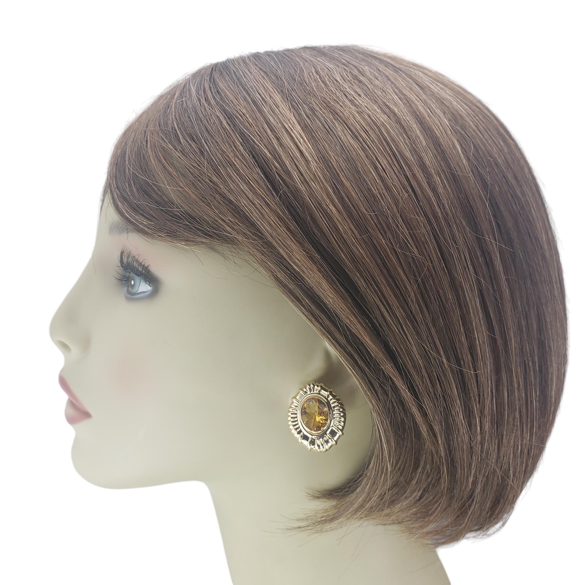 Donna Orecchini Omega Back in oro giallo 14 carati e citrino  #19733 in vendita