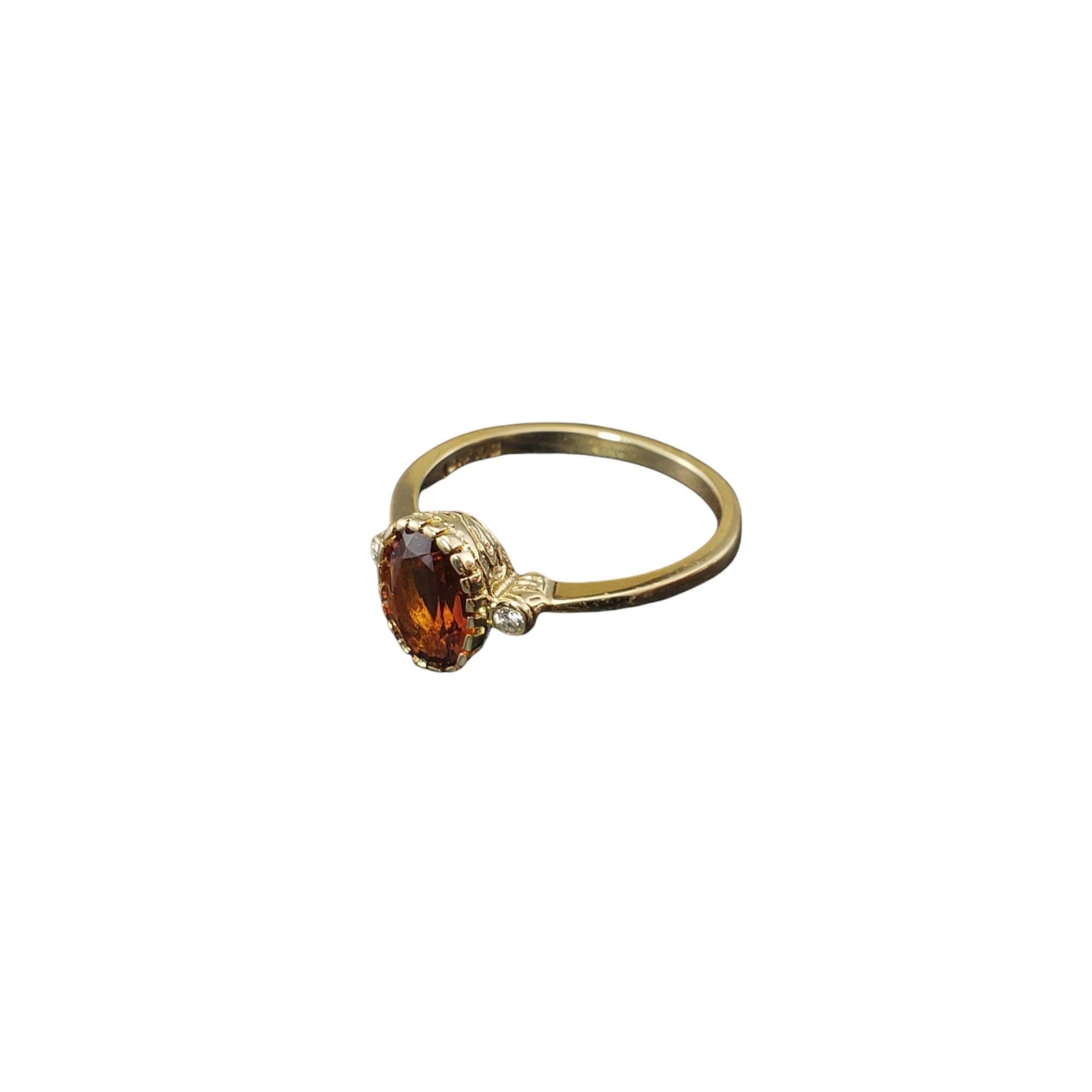 Oval Cut 14 Karat Yellow Gold and Citrine Ring Size 6.25 #17156 For Sale