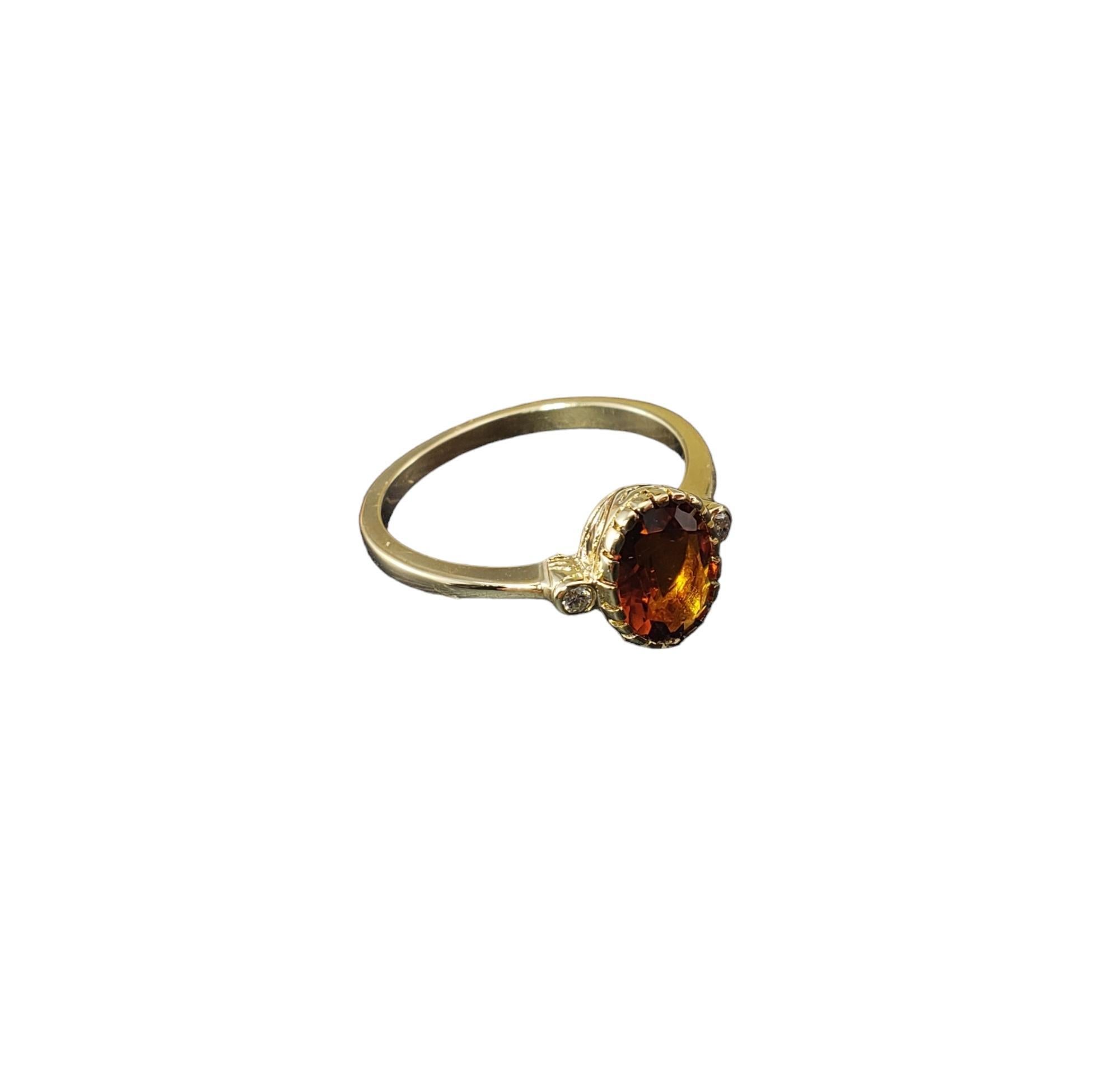 14 Karat Yellow Gold and Citrine Ring Size 6.25 #17156 In Good Condition For Sale In Washington Depot, CT