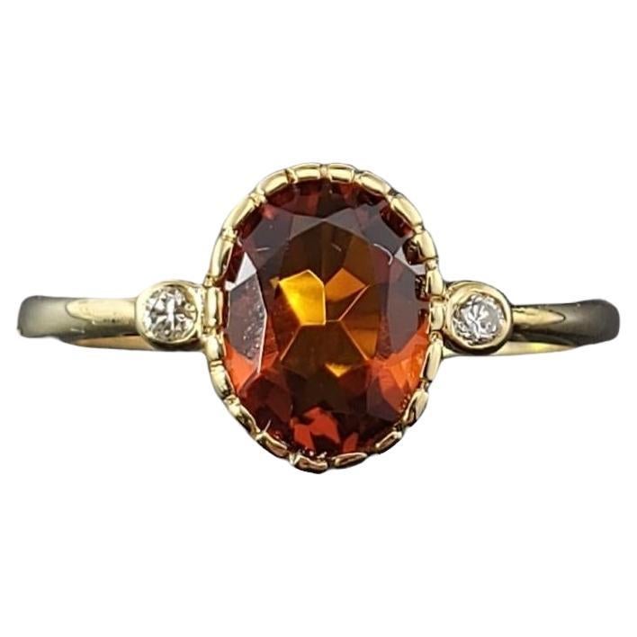14 Karat Yellow Gold and Citrine Ring Size 6.25 #17156 For Sale