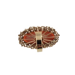 14 Karat Yellow Gold and Coral Ring #14004