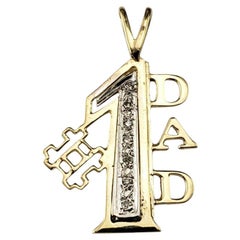 Pendentif #1 Dad en or jaune 14 carats et diamants #20876
