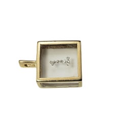 14 Karat Yellow Gold and Diamond #1  Lucite Pendant #15118
