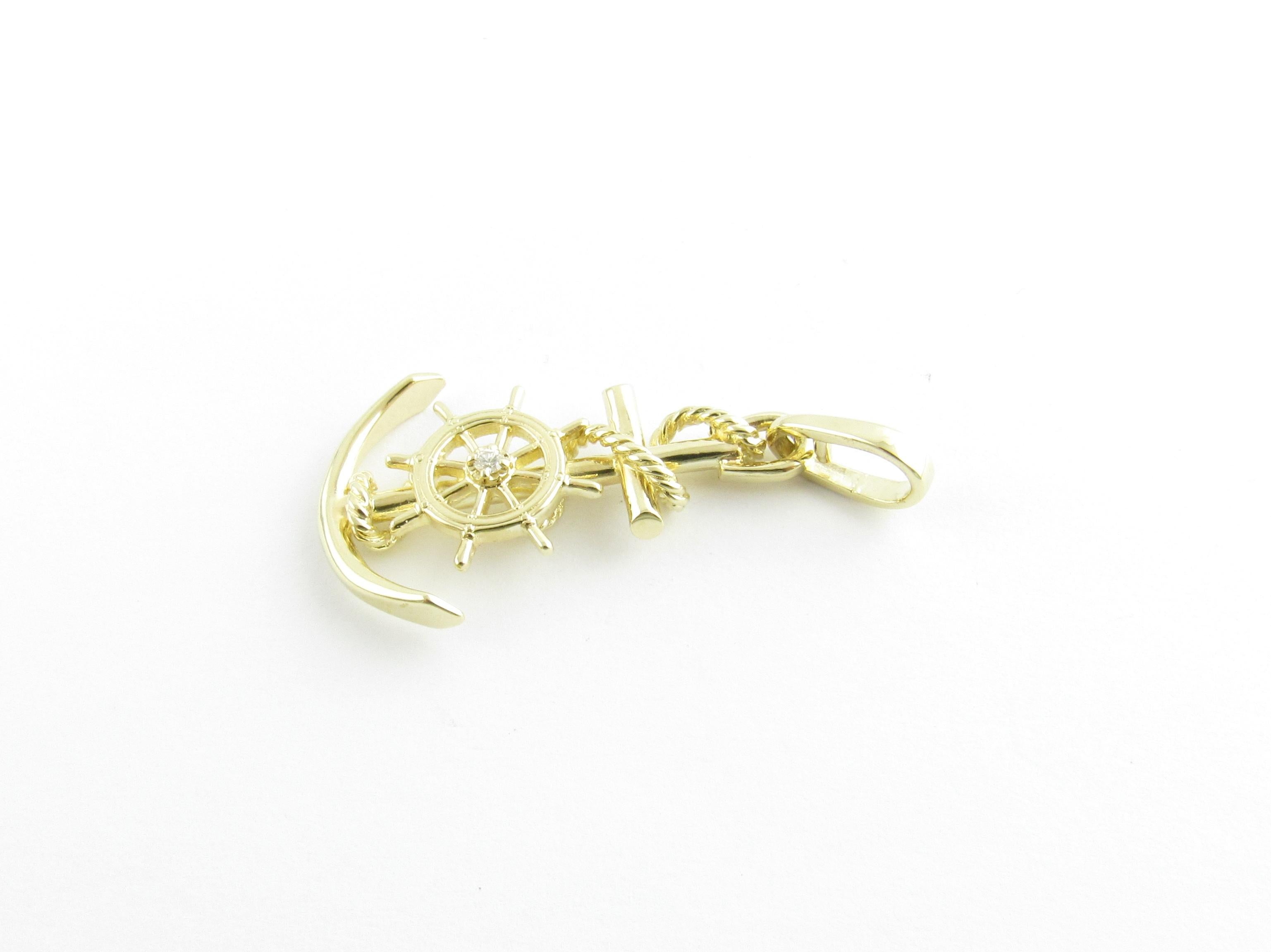 gold anchor pendant with diamonds