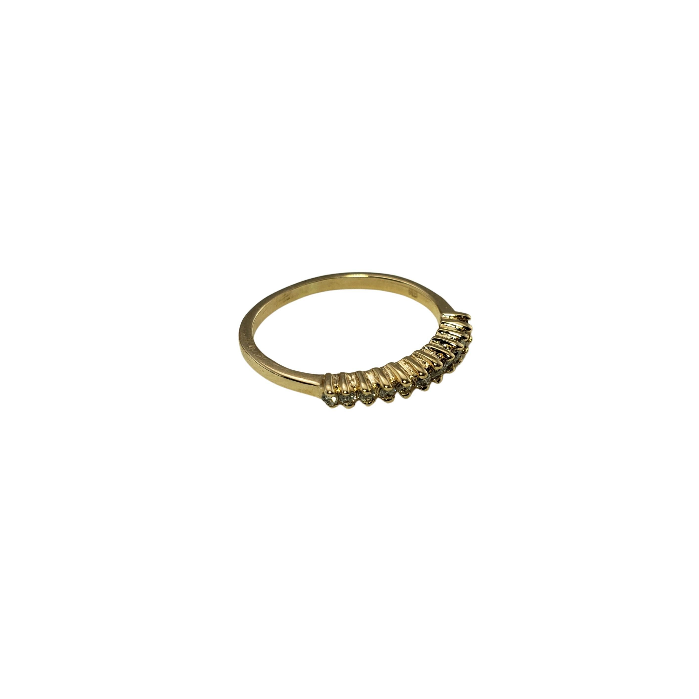 Women's 14 Karat Yellow Gold and Diamond Band Ring For Sale