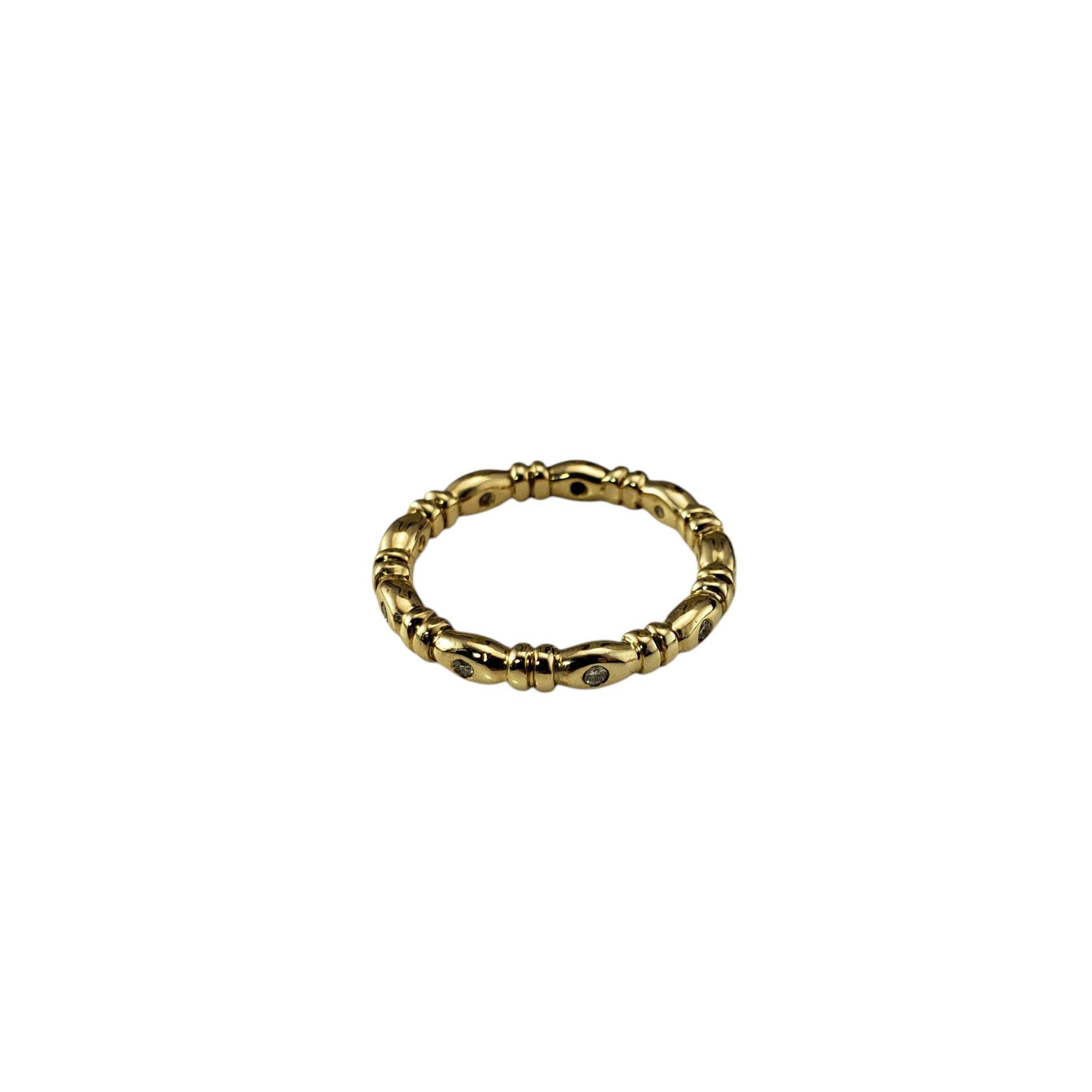 Brilliant Cut 14 Karat Yellow Gold and Diamond Band Ring Size 5.75 #21339 For Sale