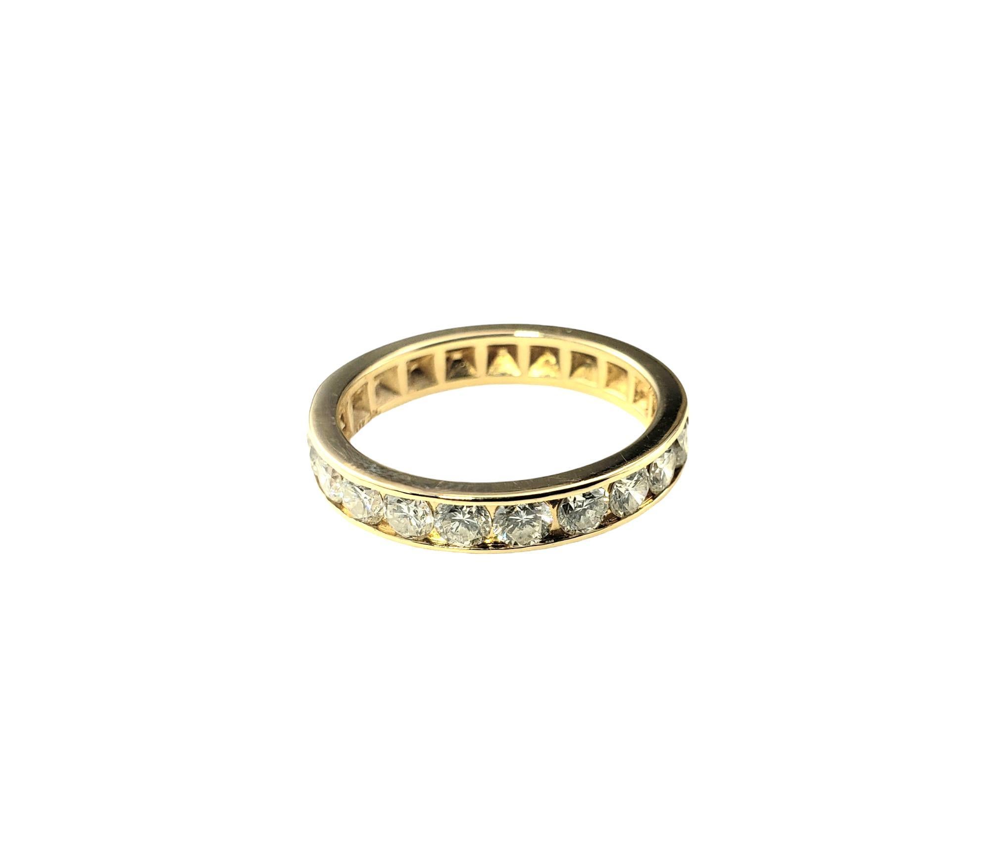 Taille brillant Bague à anneau en or jaune 14 carats et diamants taille 6 n°17421 en vente