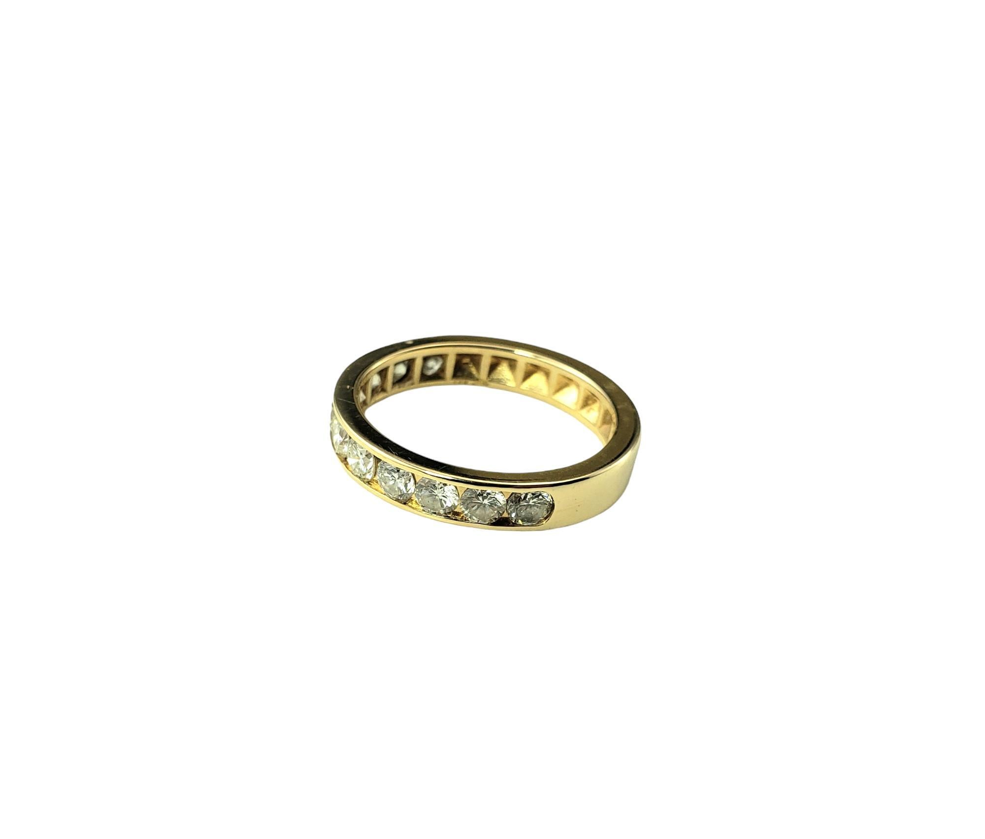 Bague à anneau en or jaune 14 carats et diamants taille 6 n°17421 Bon état - En vente à Washington Depot, CT