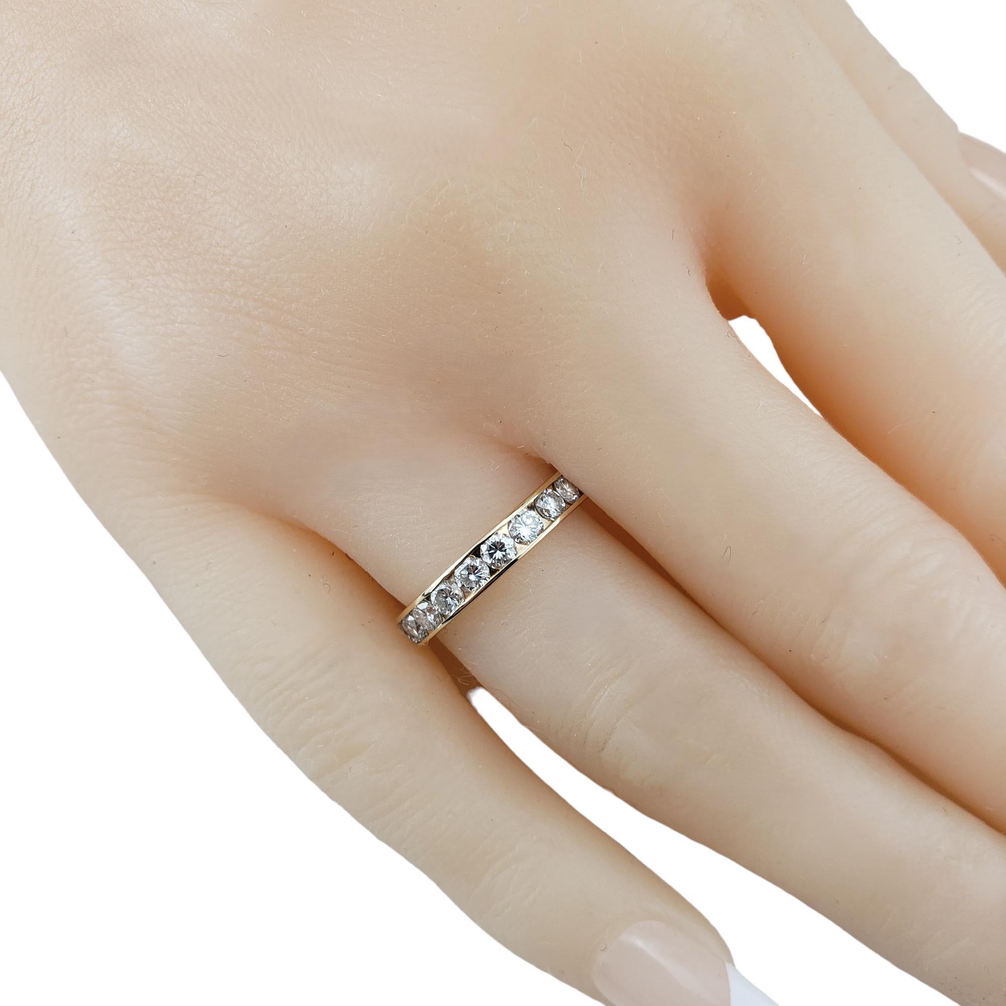 Bague à anneau en or jaune 14 carats et diamants taille 6 n°17421 en vente 4