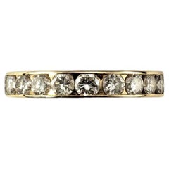 Anello a fascia in oro giallo 14 carati e diamanti misura 6 #17421