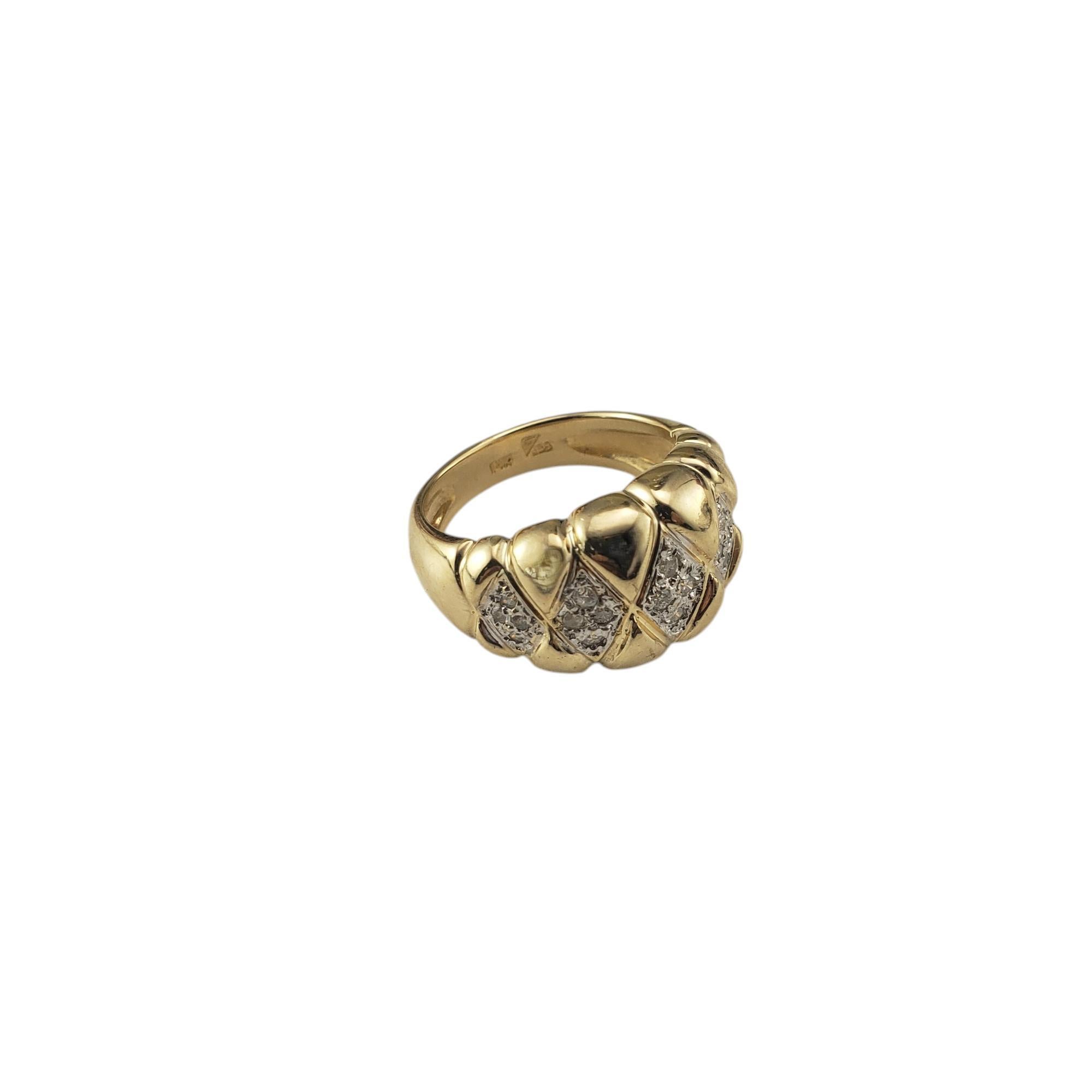 Brilliant Cut 14 Karat Yellow Gold and Diamond Band Ring Size 6 #20706 For Sale
