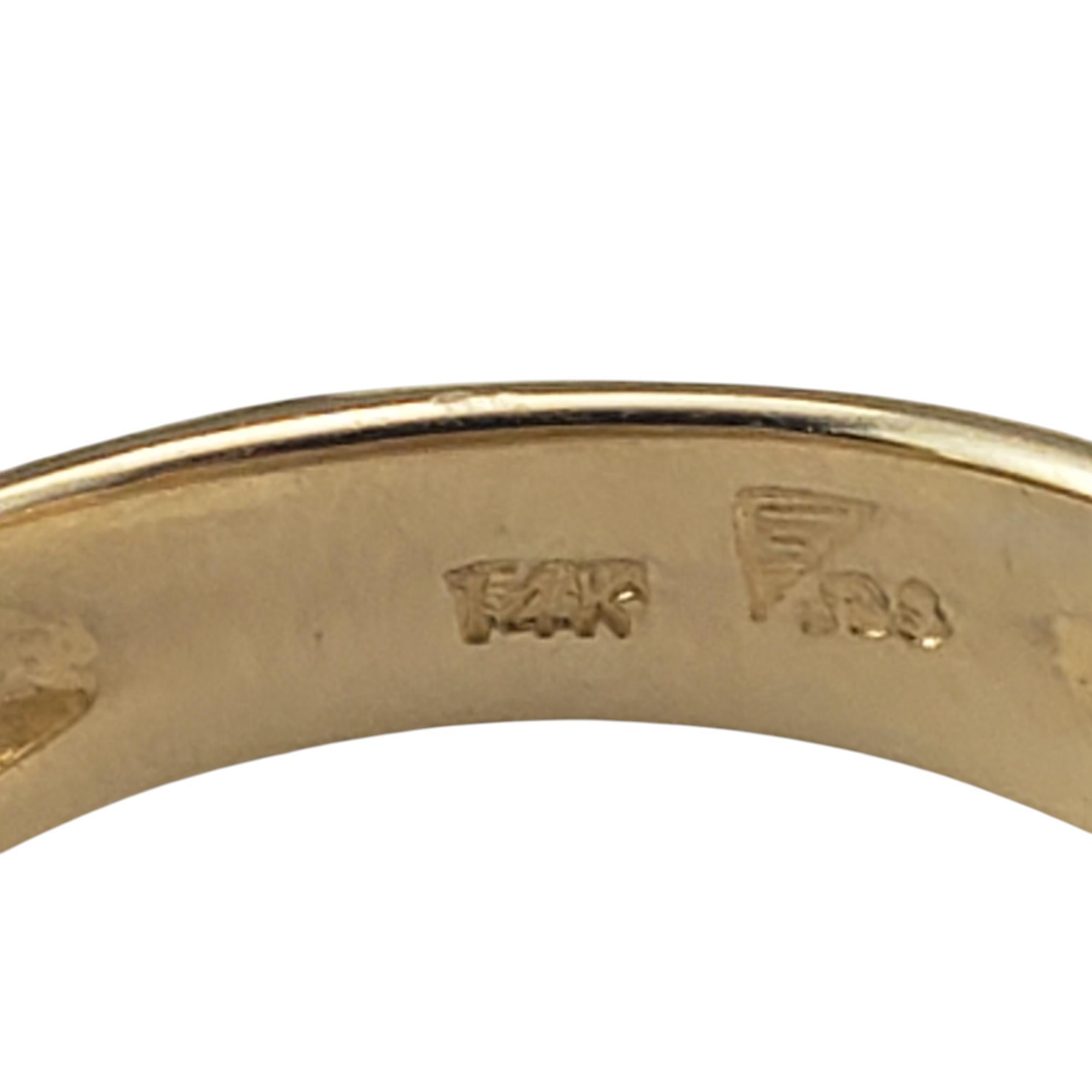 Women's 14 Karat Yellow Gold and Diamond Band Ring Size 6 #20706 For Sale