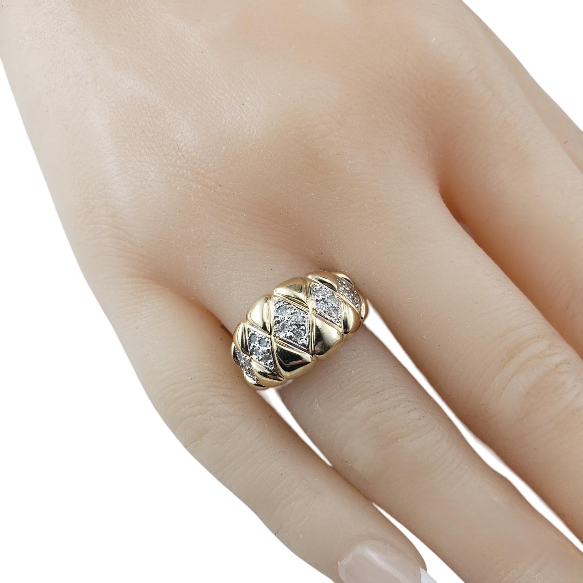14 Karat Yellow Gold and Diamond Band Ring Size 6 #20706 For Sale 2