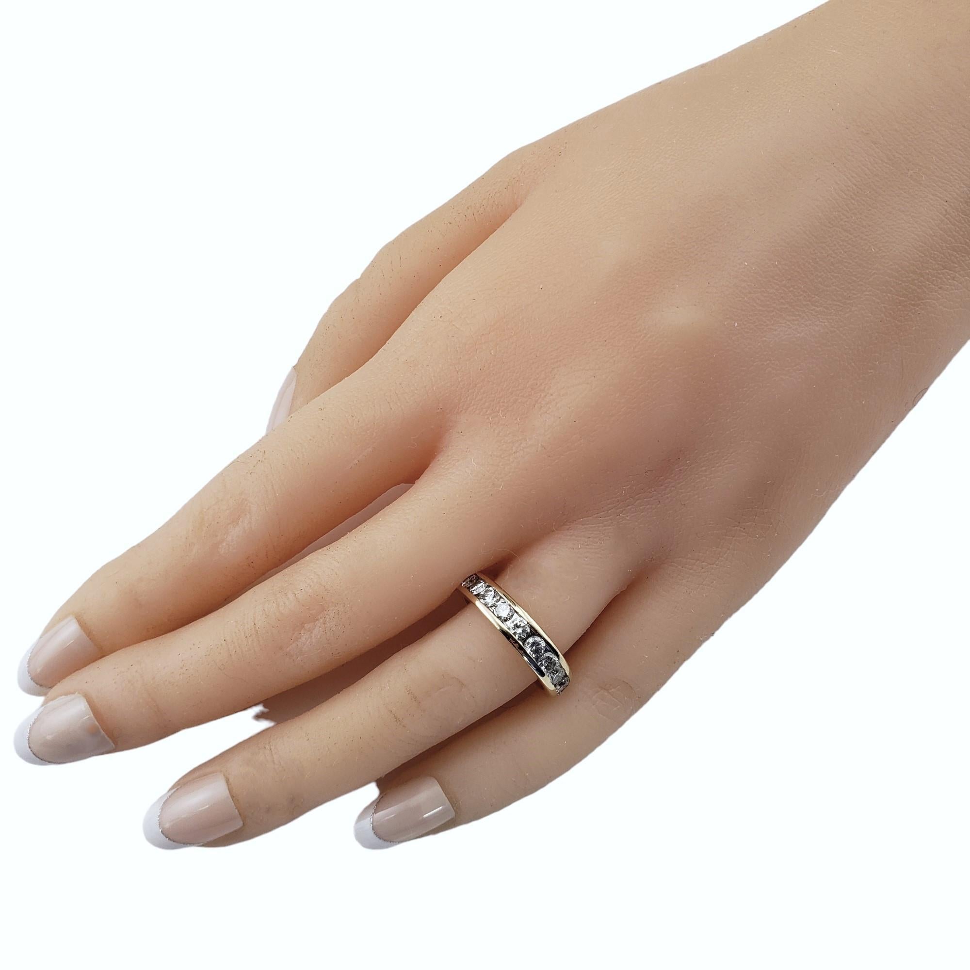 Anneau en or jaune 14 carats et diamants taille 6,5-6,75 n°15975 en vente 2