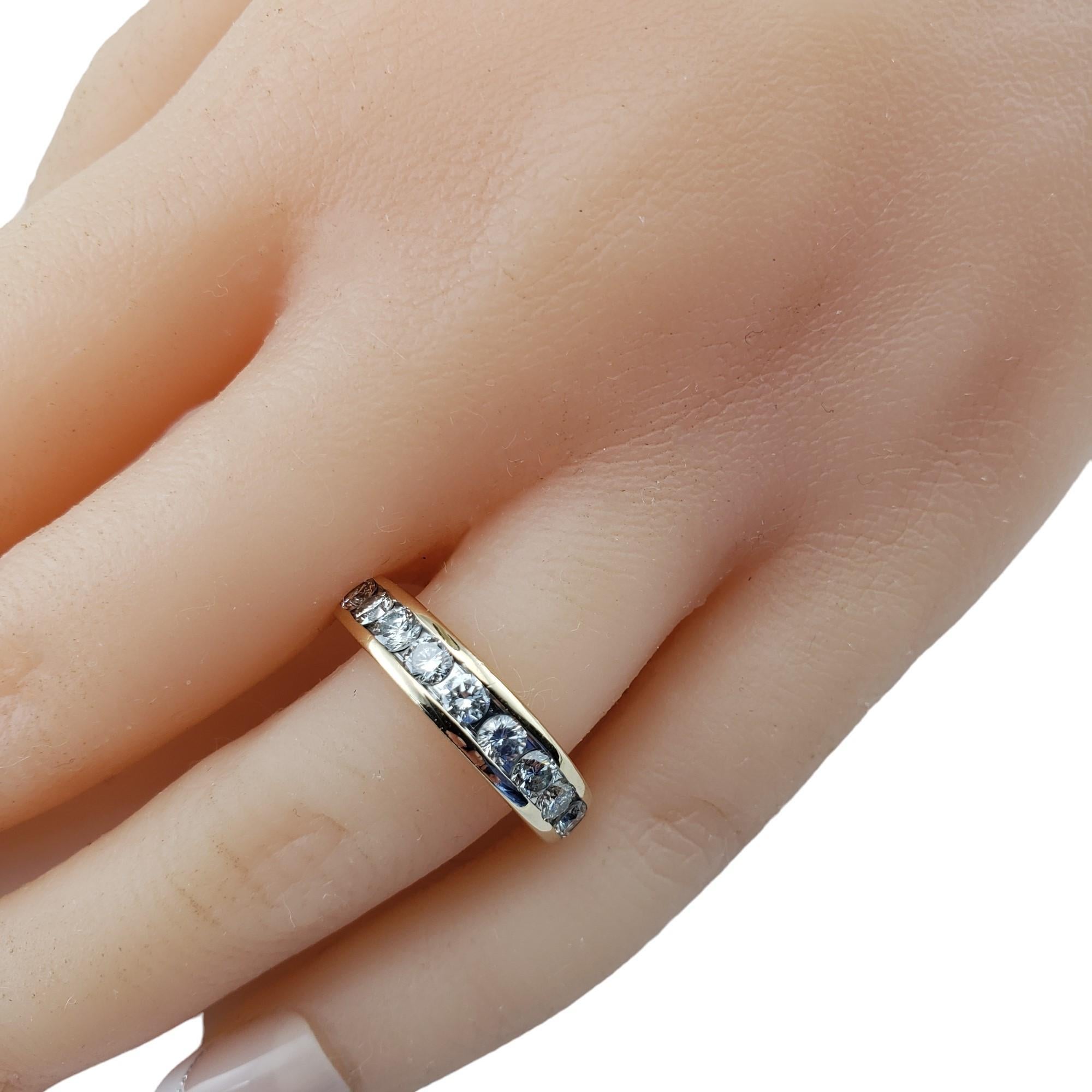 Anneau en or jaune 14 carats et diamants taille 6,5-6,75 n°15975 en vente 3