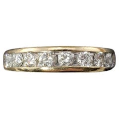14 Karat Yellow Gold and Diamond Band Ring size 6.5-6.75 #15975