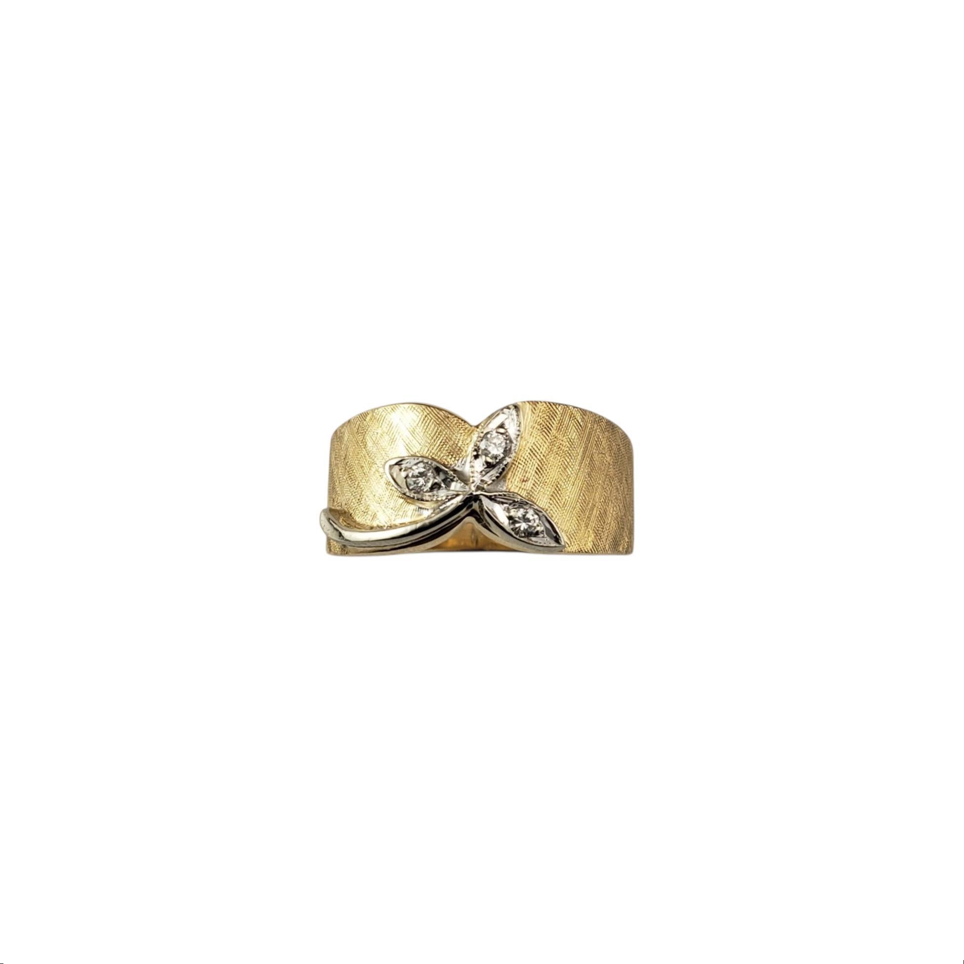14 Karat Yellow Gold and Diamond Band Ring Size 7 #21857