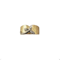 14 Karat Yellow Gold and Diamond Band Ring Size 7 #21857