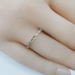 Anello a fascia in oro giallo 14 carati e diamanti misura 7 #24019