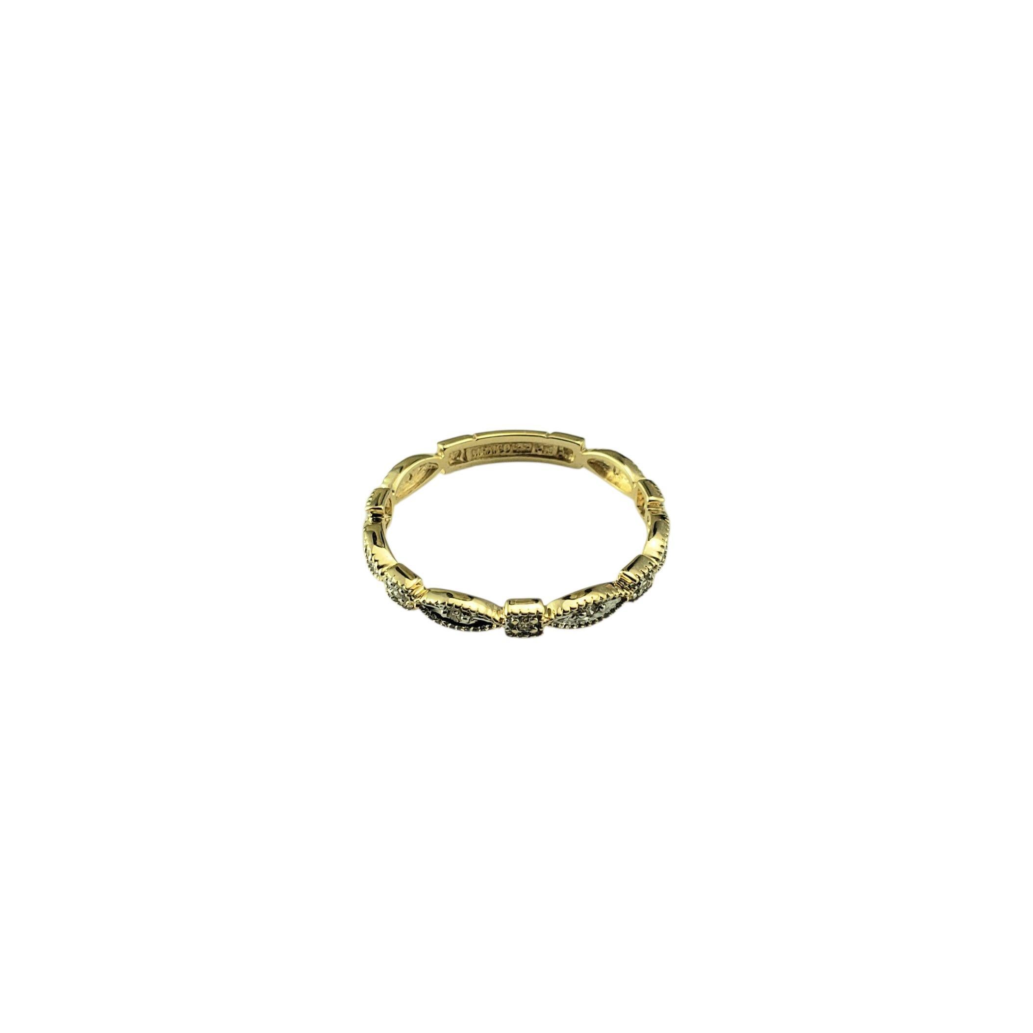 Anello a fascia in oro giallo 14 carati e diamanti misura 7 #24019 In condizioni buone in vendita a Washington Depot, CT