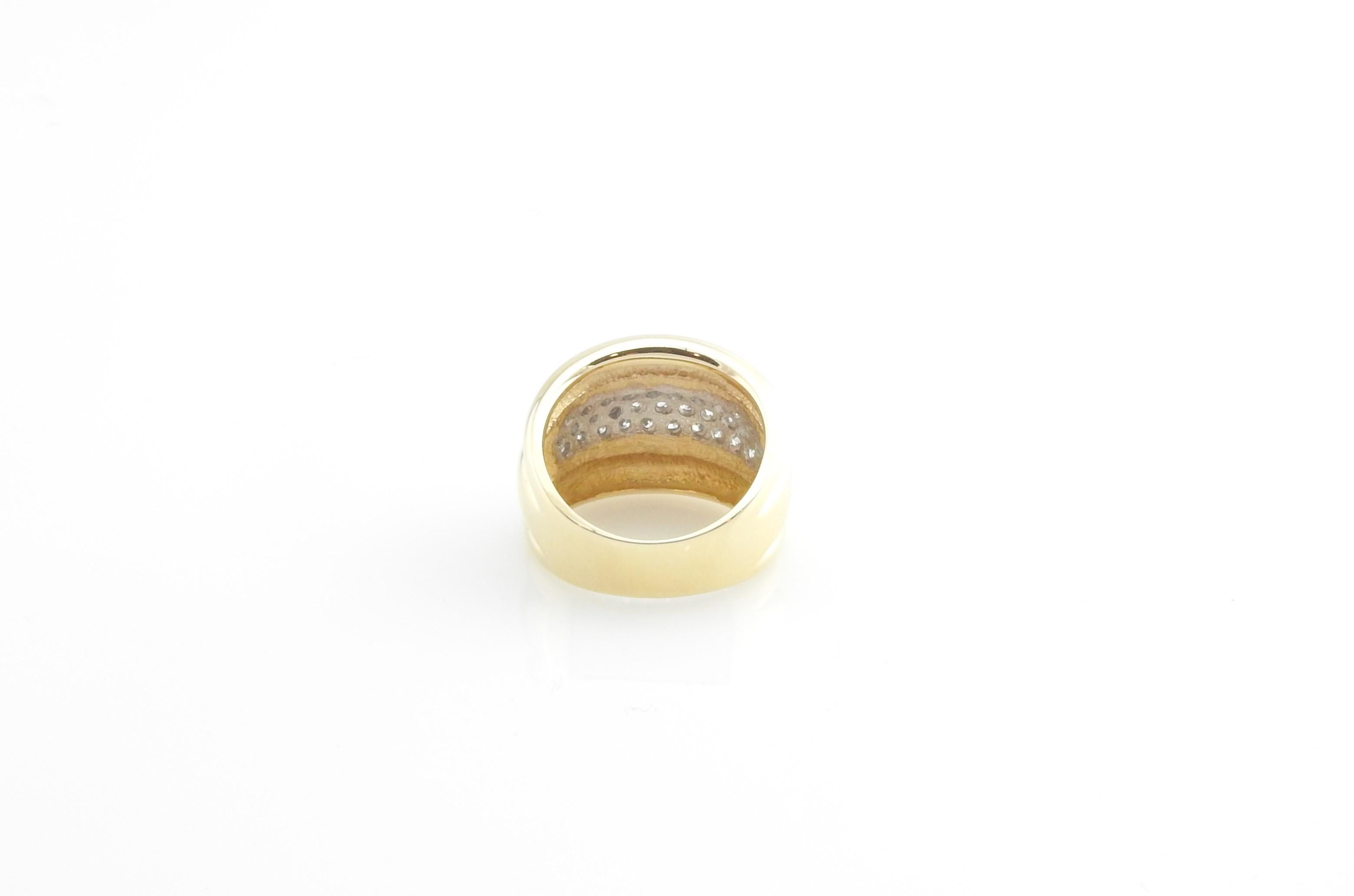 Women's 14 Karat Yellow Gold and Diamond Band Ring