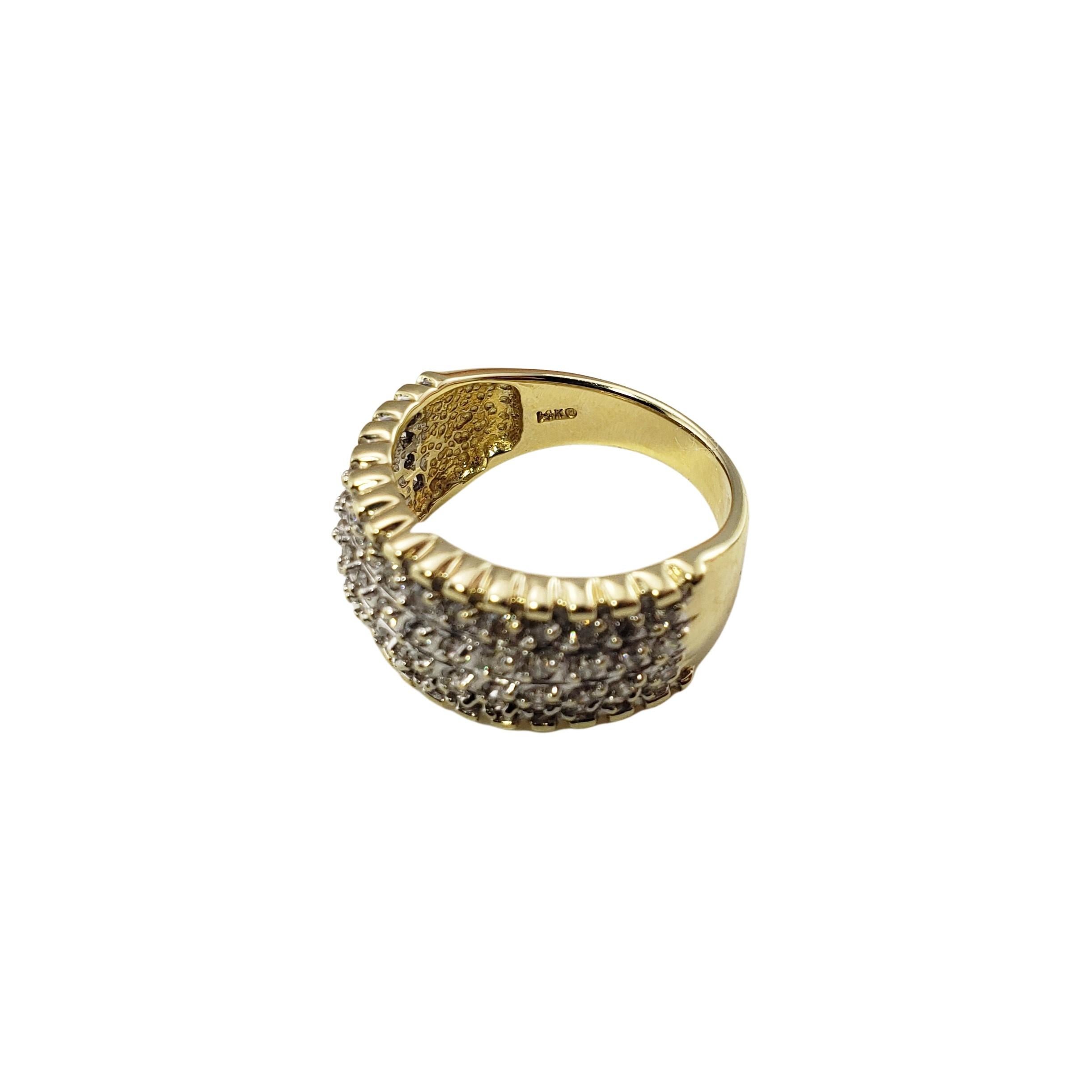 Women's 14 Karat Yellow Gold and Diamond Band Ring For Sale