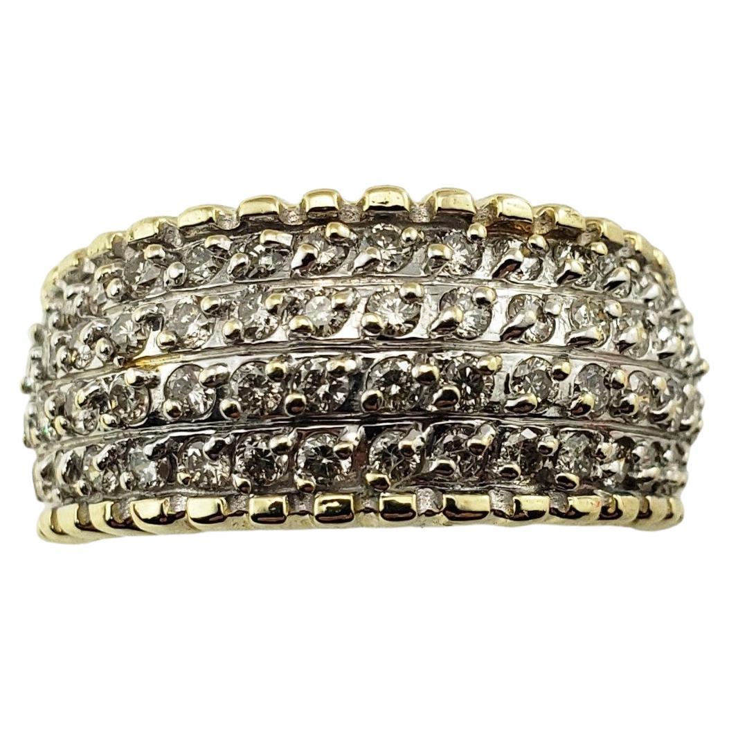 14 Karat Yellow Gold and Diamond Band Ring