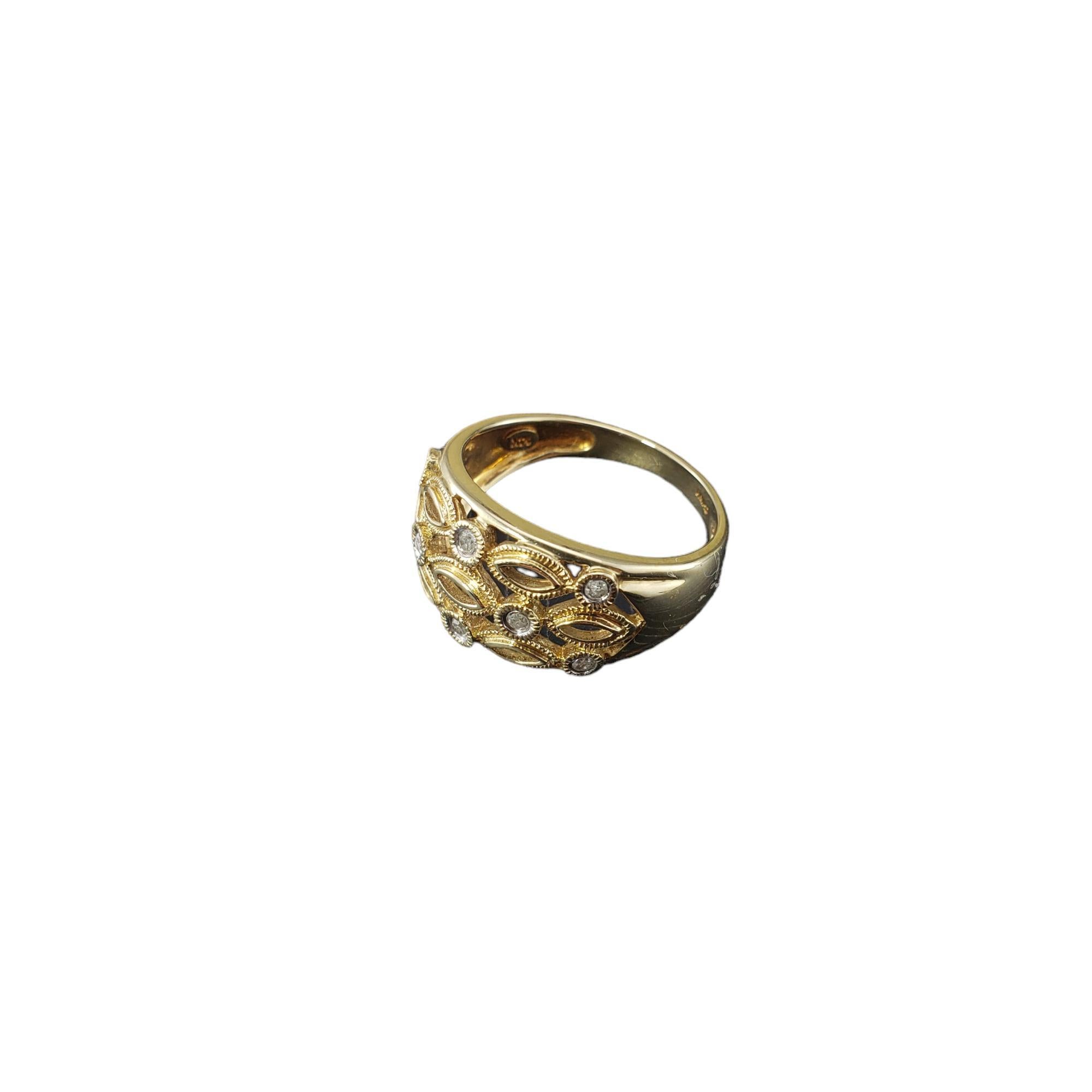 Single Cut 14 Karat Yellow Gold and Diamond Band Ring Size 8.25 #18110 For Sale
