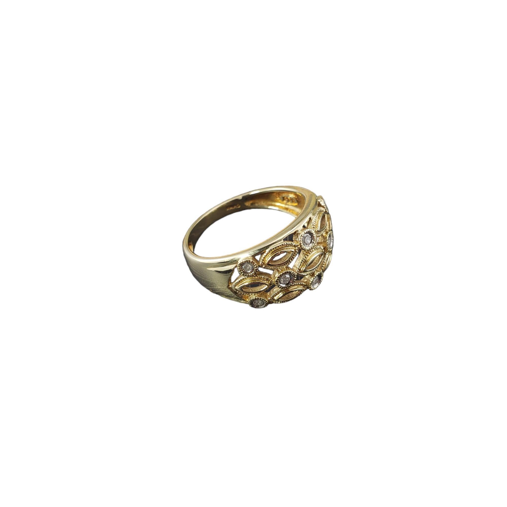 14 Karat Yellow Gold and Diamond Band Ring Size 8.25 #18110 In Good Condition For Sale In Washington Depot, CT
