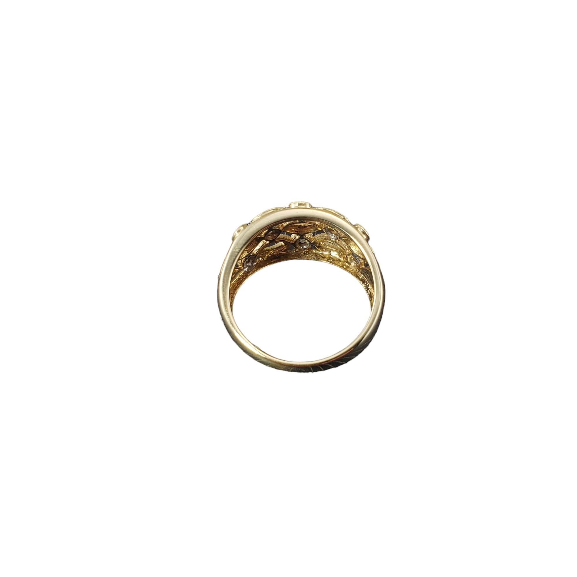 Women's 14 Karat Yellow Gold and Diamond Band Ring Size 8.25 #18110 For Sale