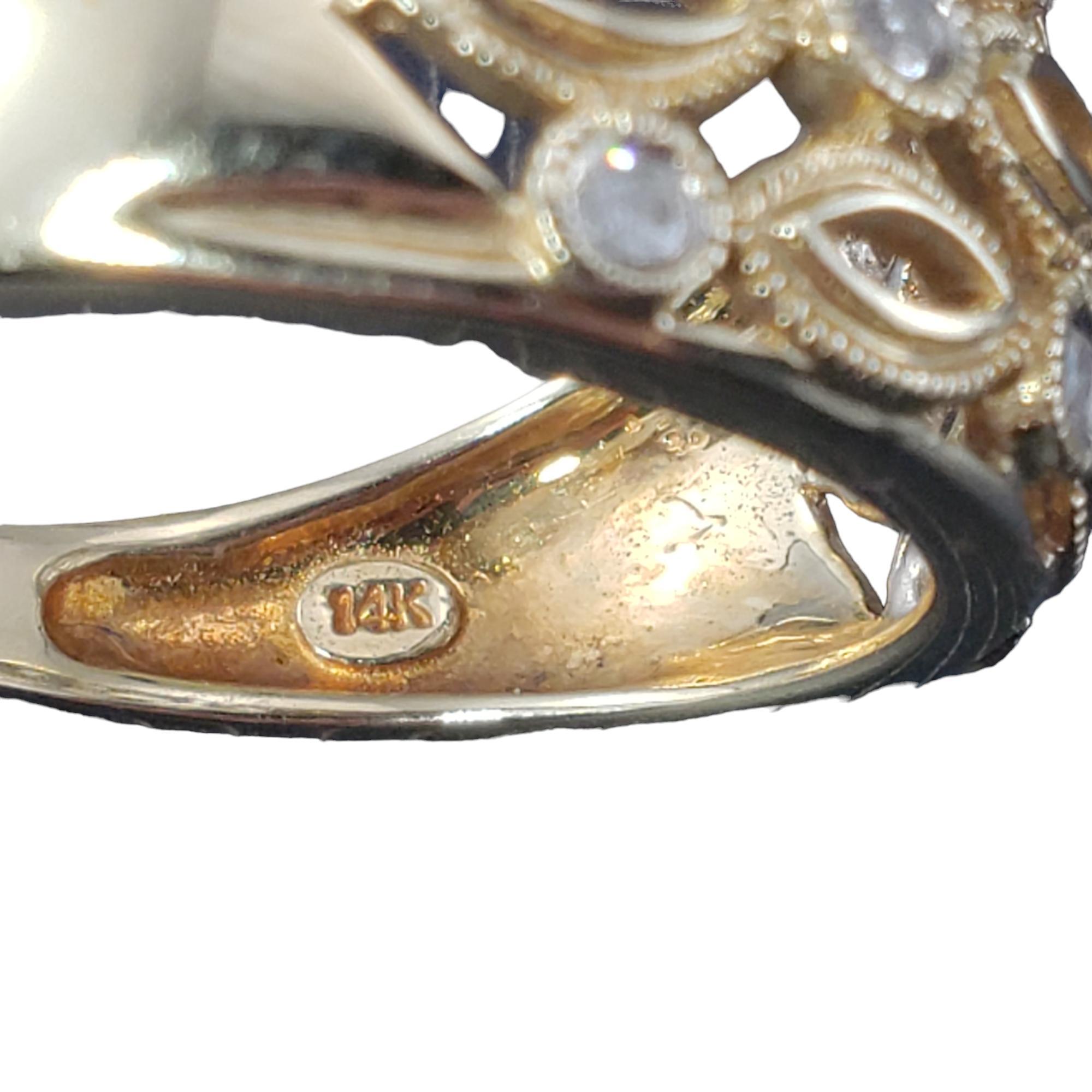 14 Karat Yellow Gold and Diamond Band Ring Size 8.25 #18110 For Sale 1
