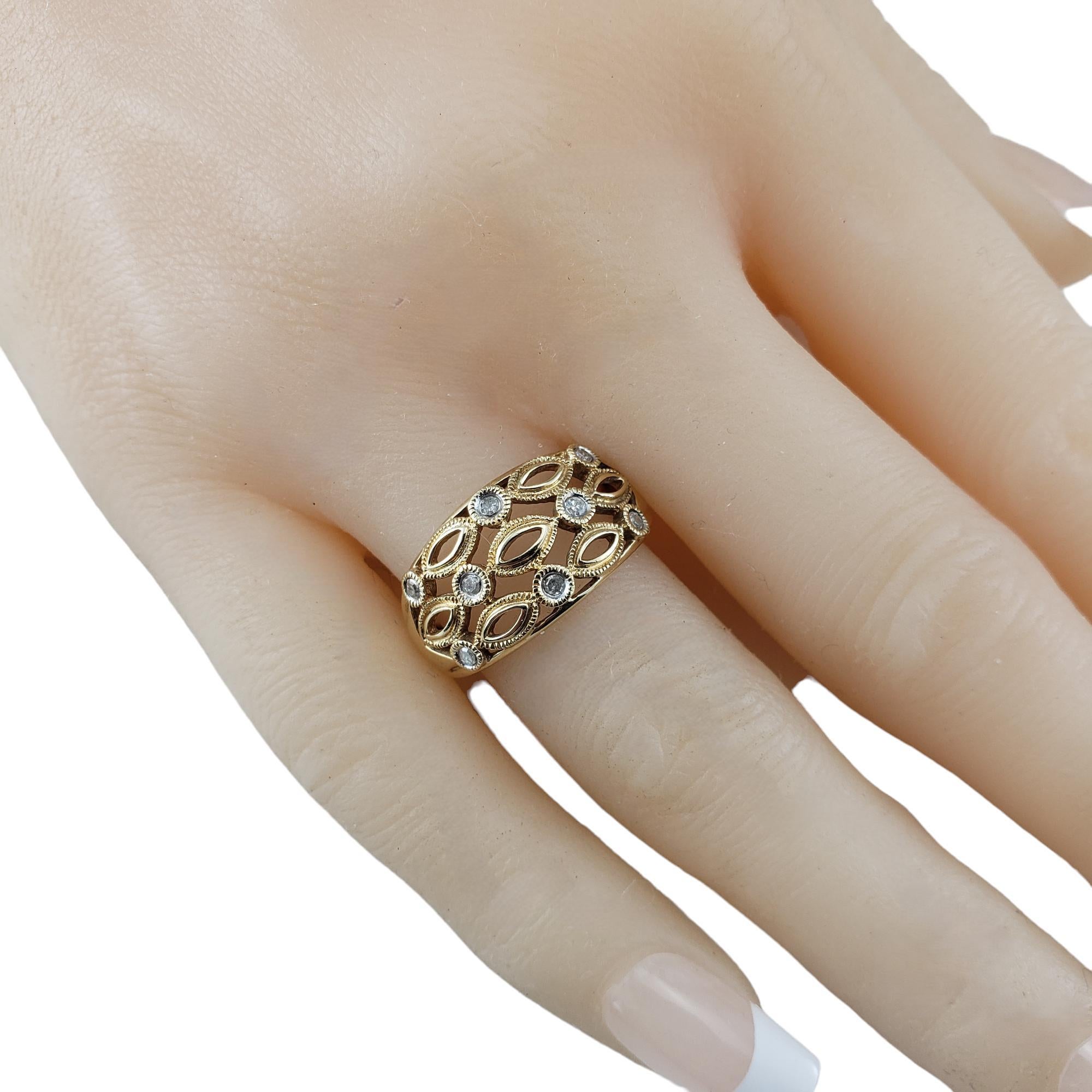 14 Karat Yellow Gold and Diamond Band Ring Size 8.25 #18110 For Sale 3