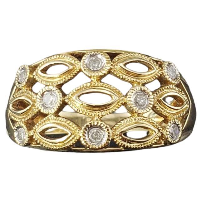 14 Karat Yellow Gold and Diamond Band Ring Size 8.25 #18110