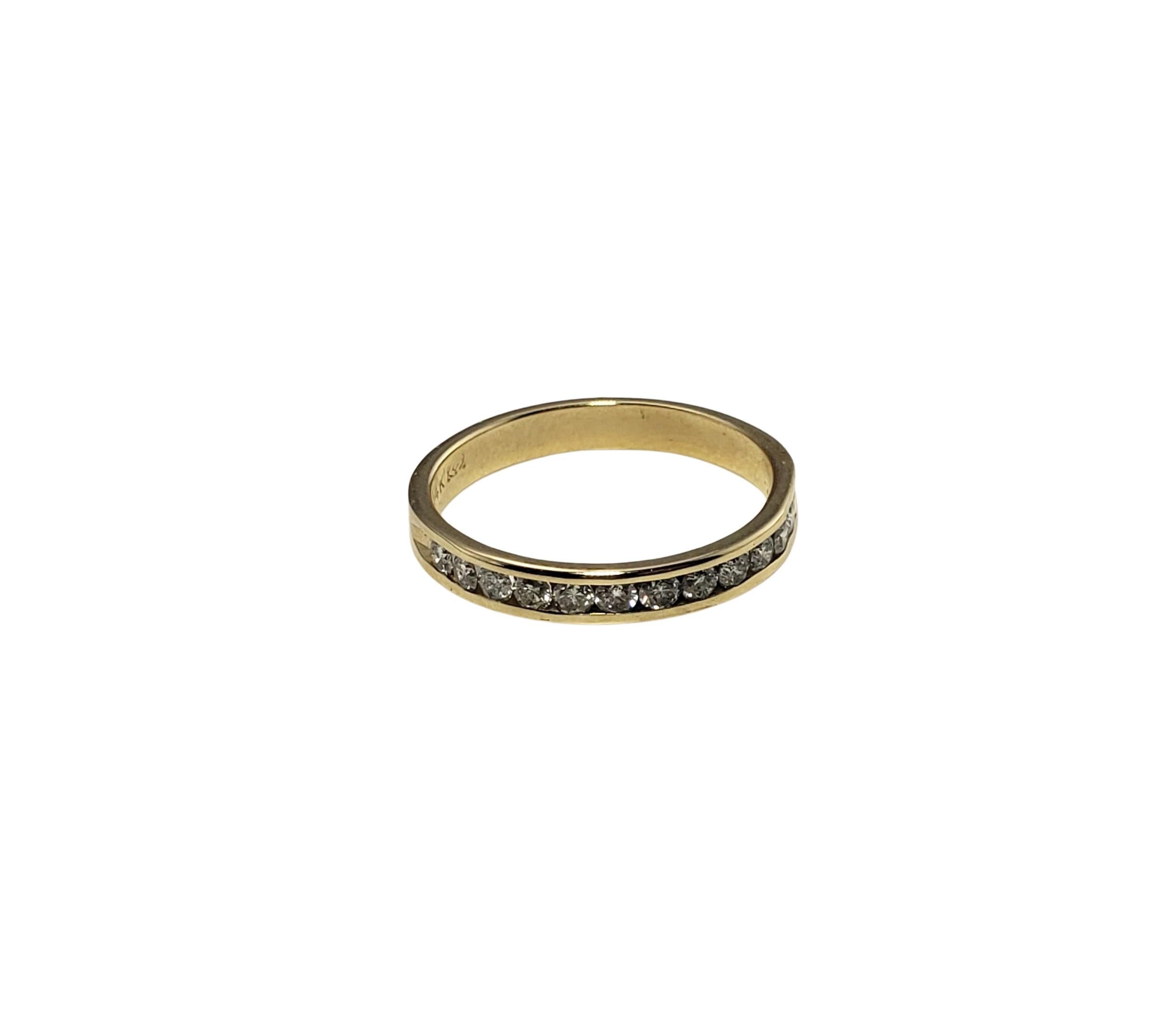 14 Karat Yellow Gold and Diamond Band Ring For Sale 1