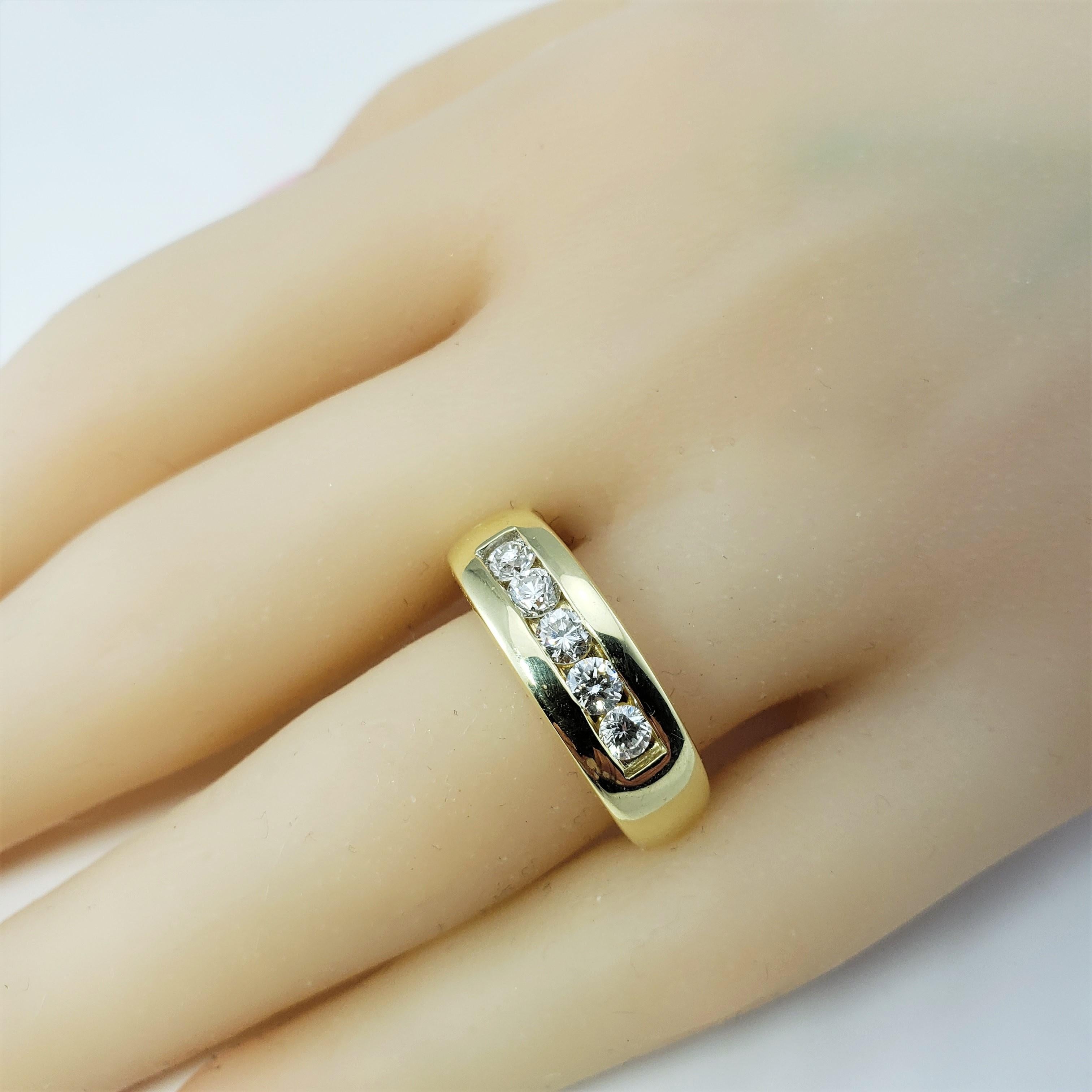 14 Karat Yellow Gold and Diamond Band Ring For Sale 3