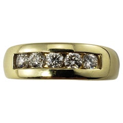 Vintage 14 Karat Yellow Gold and Diamond Band Ring