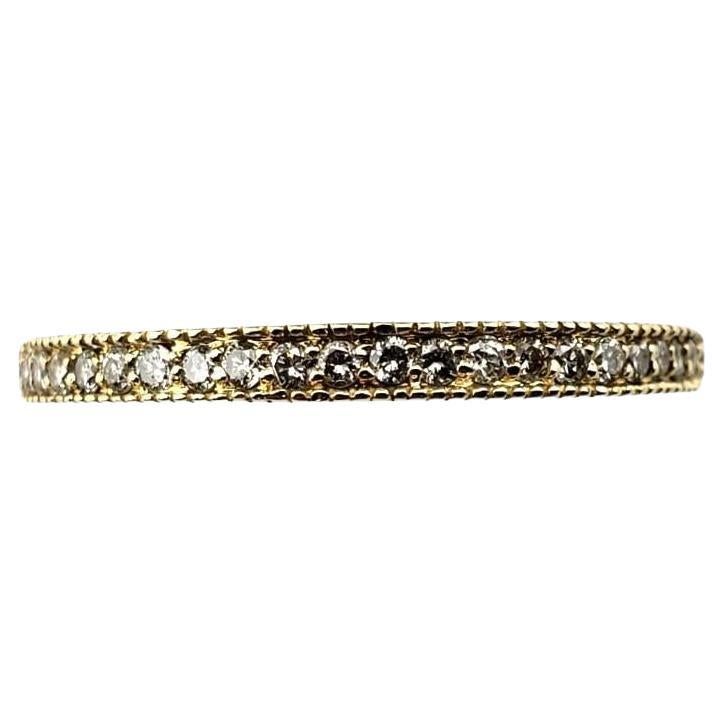 14 Karat Yellow Gold and Diamond Band Ring Size 9 #15972 For Sale