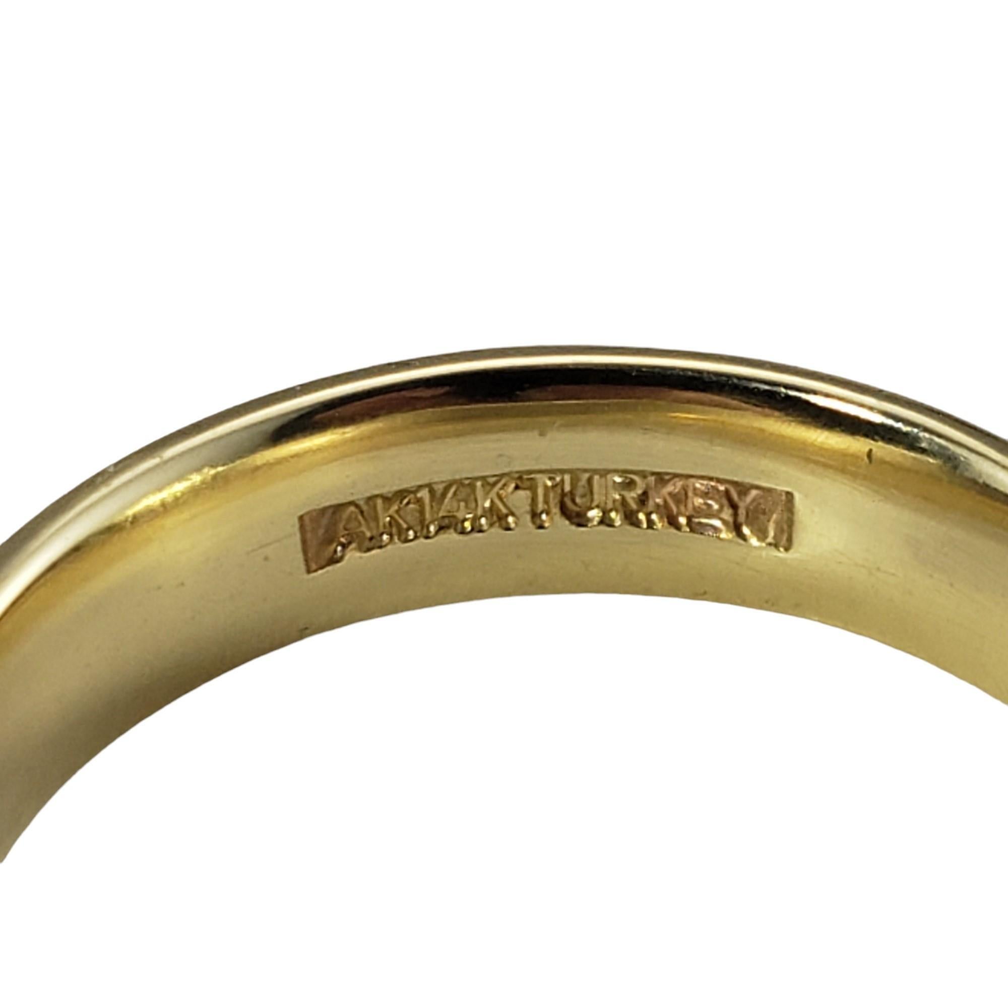 Donna Anello a fascia in oro giallo 14 carati e diamanti misura 9 #23625 in vendita