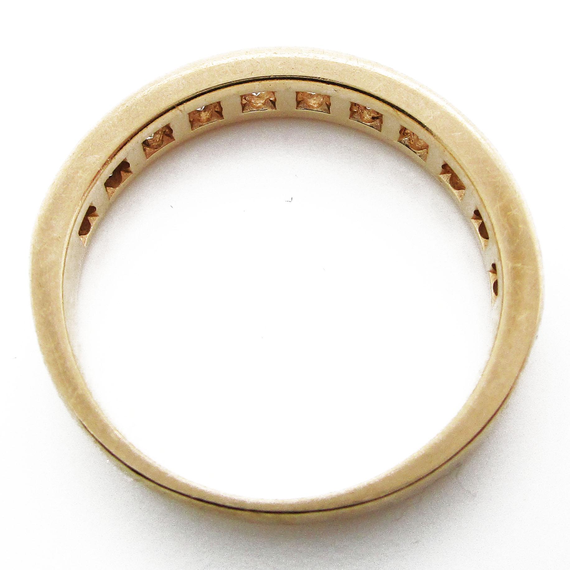 Women's or Men's 14 Karat Yellow Gold and Diamond Band Stack Ring