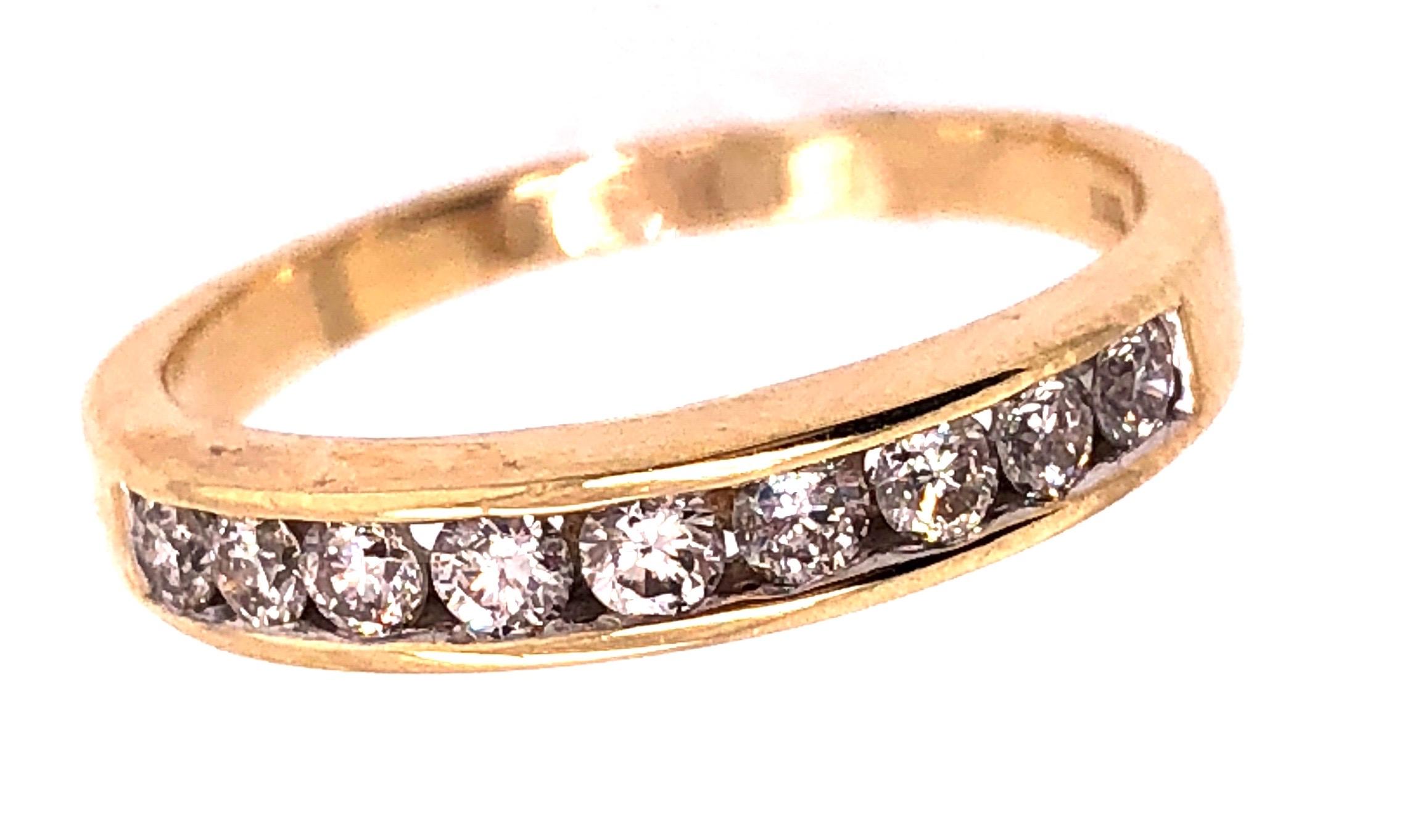 Modern 14 Karat Yellow Gold and Diamond Band Wedding Anniversary Ring 0.75TDW For Sale