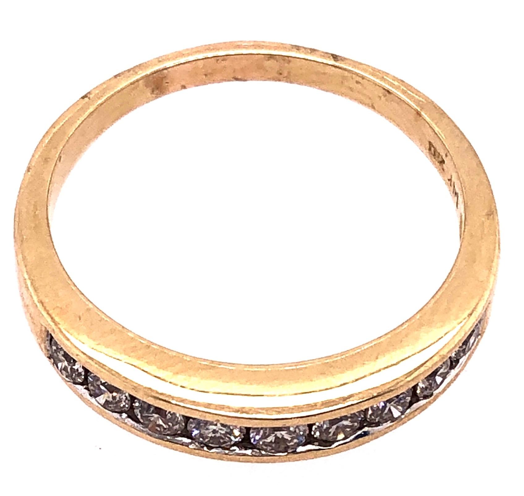 14 Karat Yellow Gold and Diamond Band Wedding Anniversary Ring 0.75TDW For Sale 2