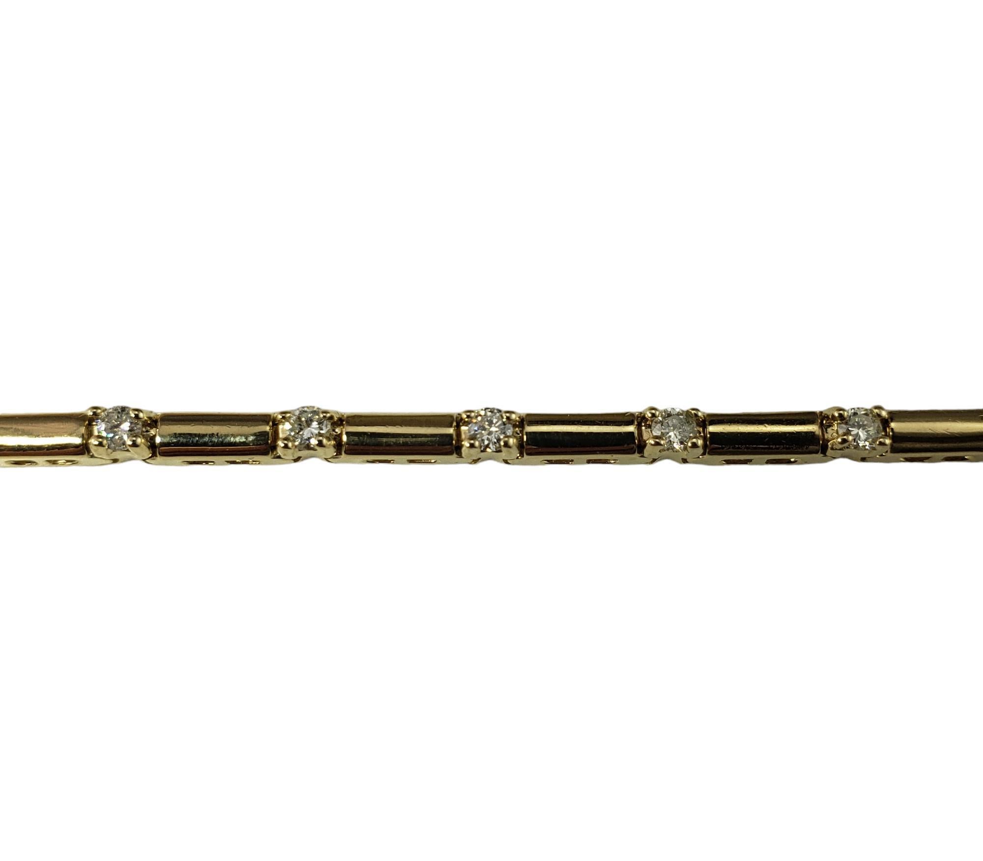 Taille brillant Bracelet à maillons en or jaune 14 carats et diamants #17620 en vente