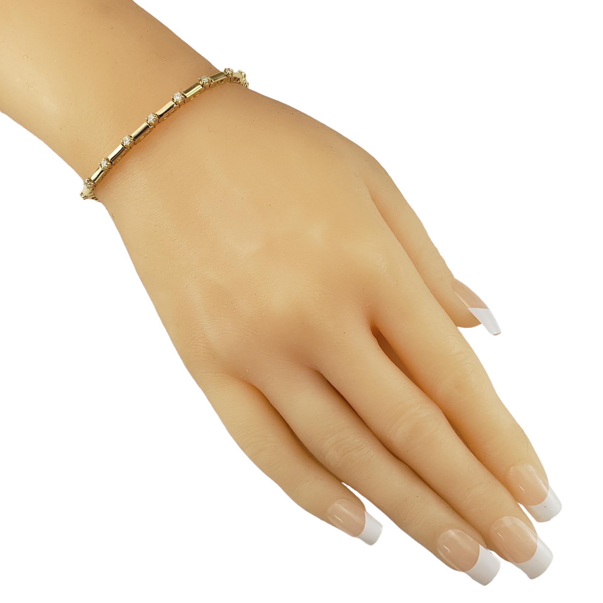 Bracelet à maillons en or jaune 14 carats et diamants #17620 Pour femmes en vente