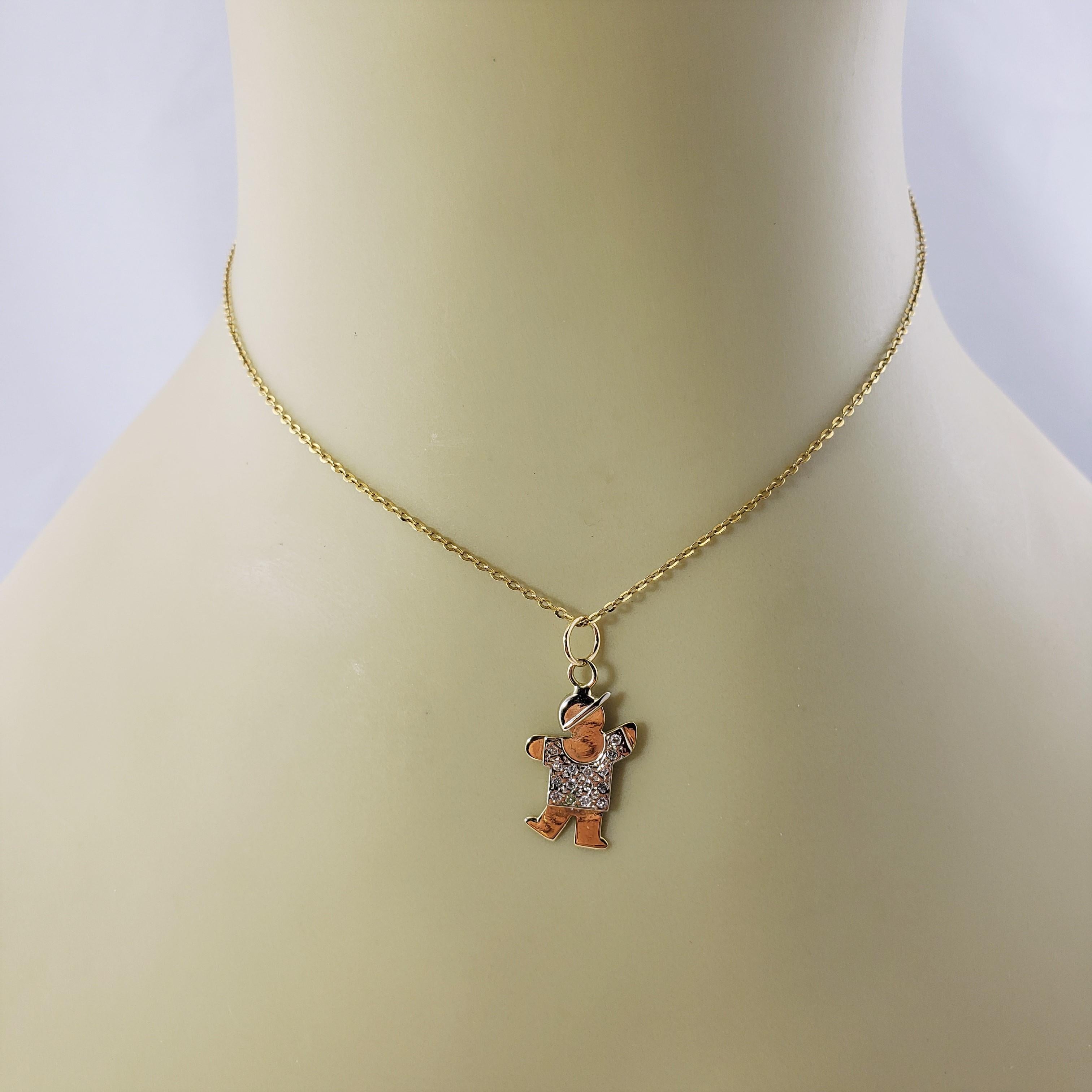 Charm per ragazzo in oro giallo 14 carati e diamanti in vendita 3