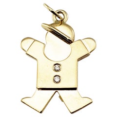 14 Karat Yellow Gold and Diamond Boy Charm