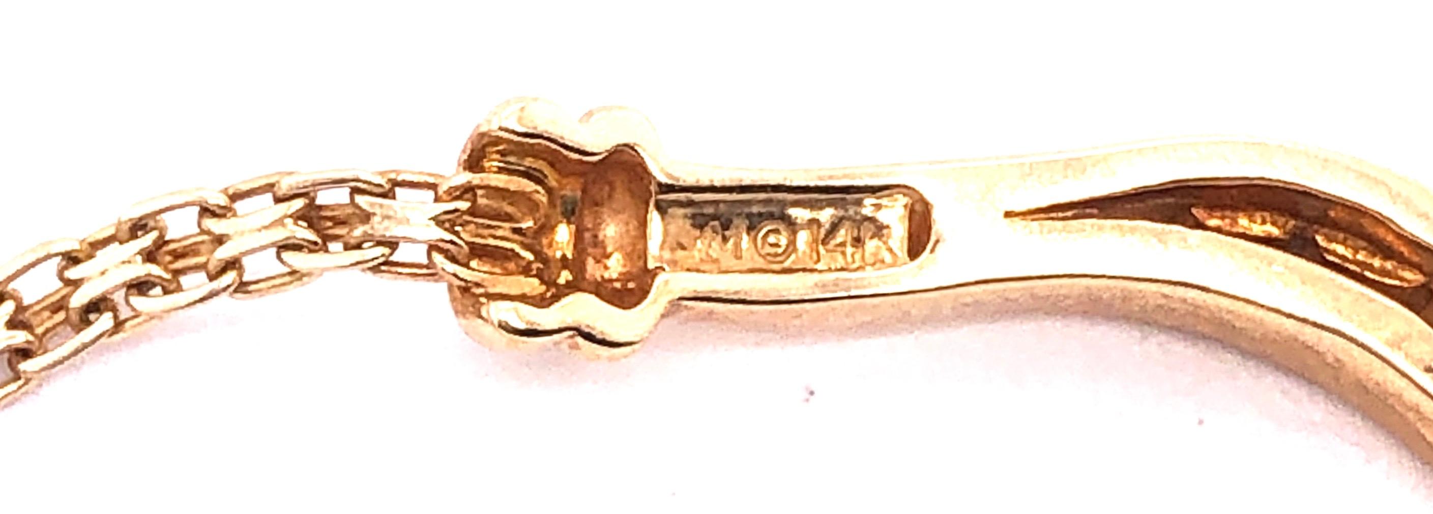 Women's or Men's 14 Karat Yellow Gold and Diamond Bracelet 0.14 TDW For Sale