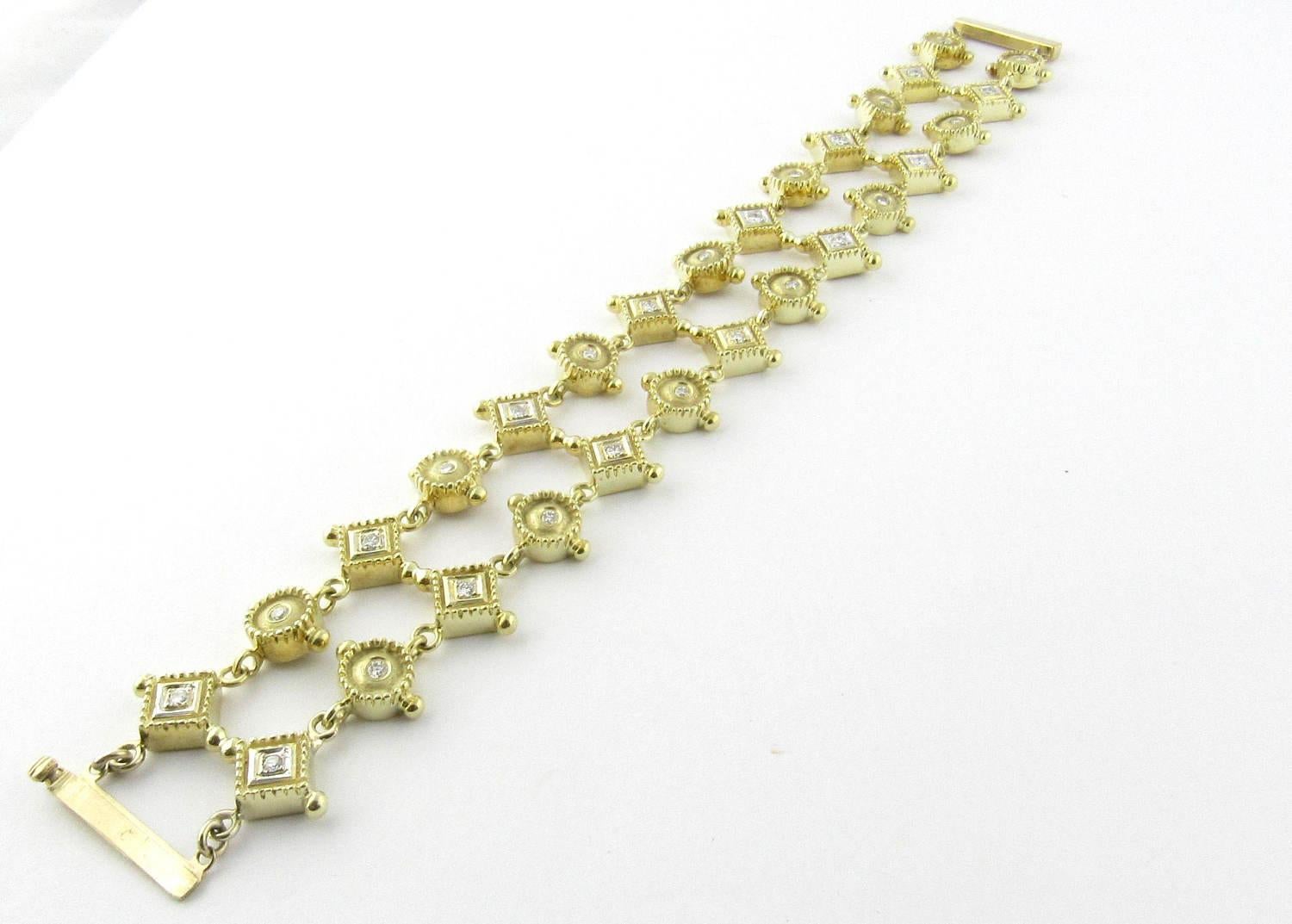 14 Karat Yellow Gold and Diamond Bracelet In Excellent Condition In Washington Depot, CT