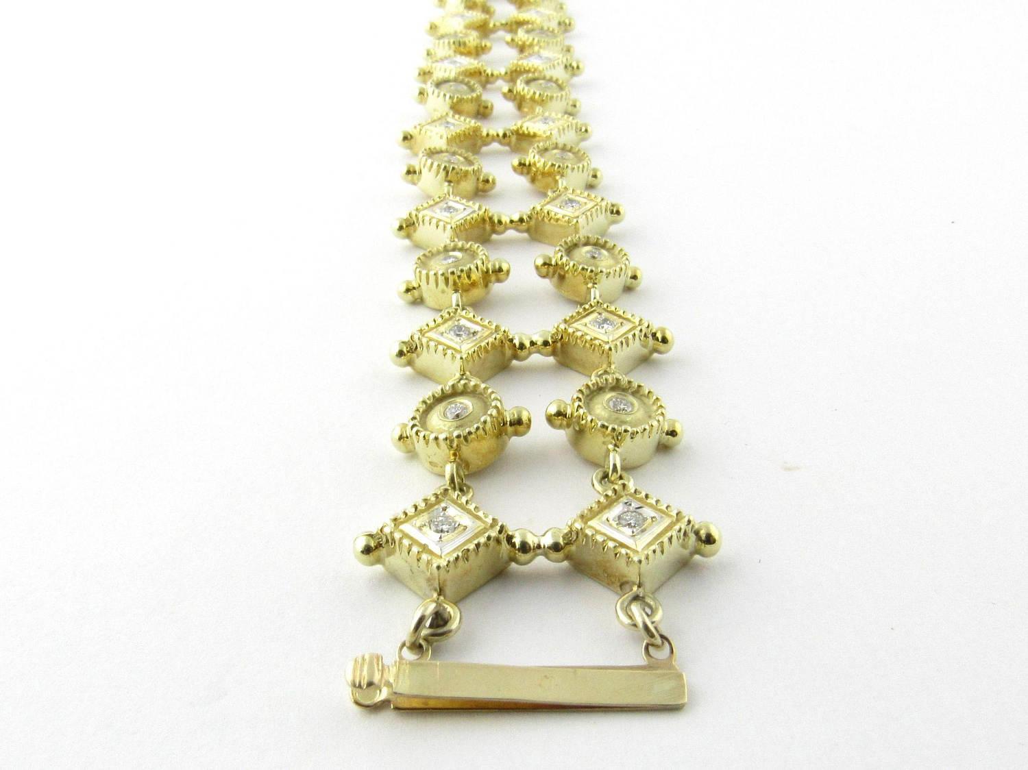 Women's 14 Karat Yellow Gold and Diamond Bracelet